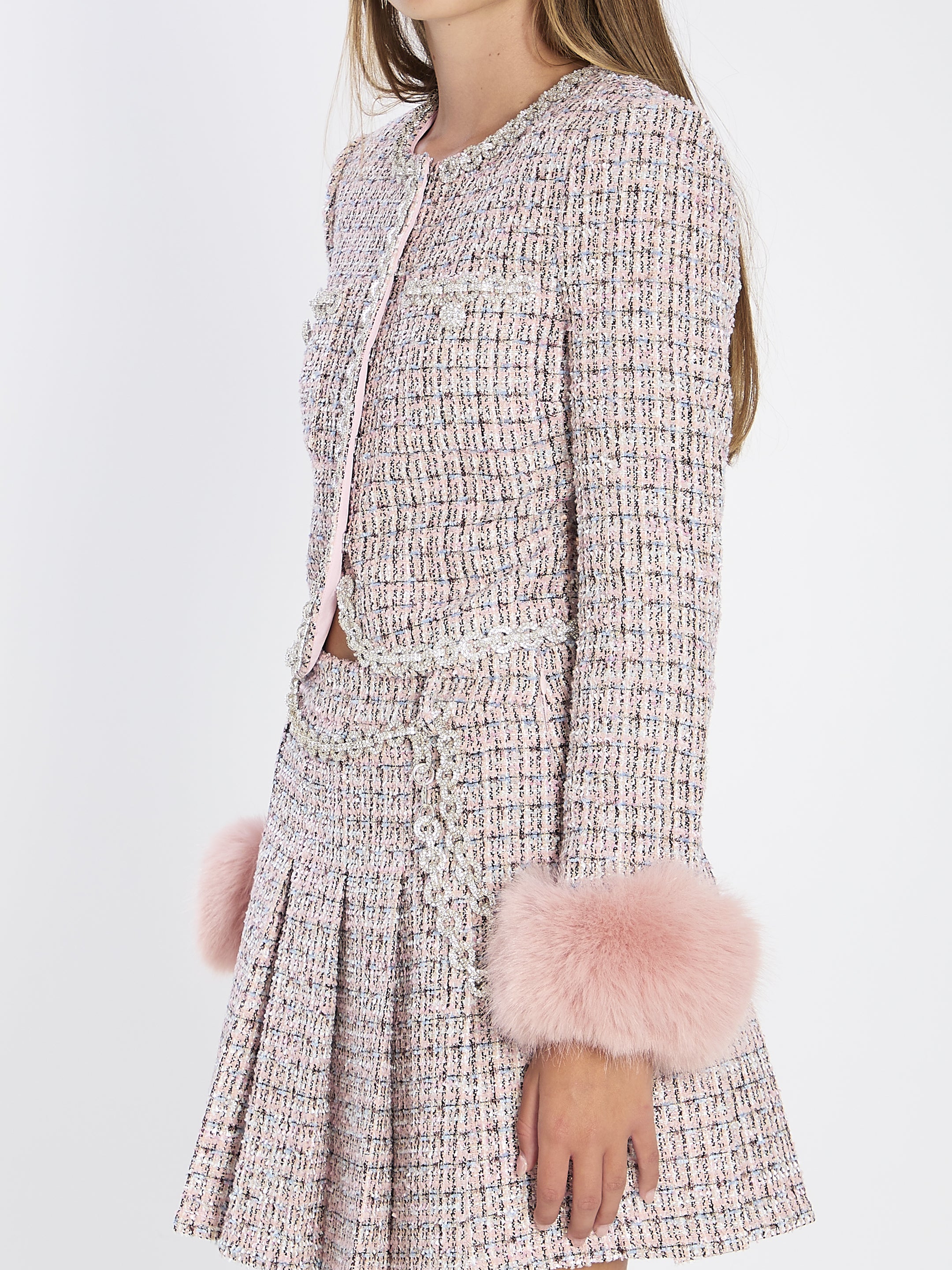 SELF-PORTRAIT Boucle Loop Fur Cuff Jacket