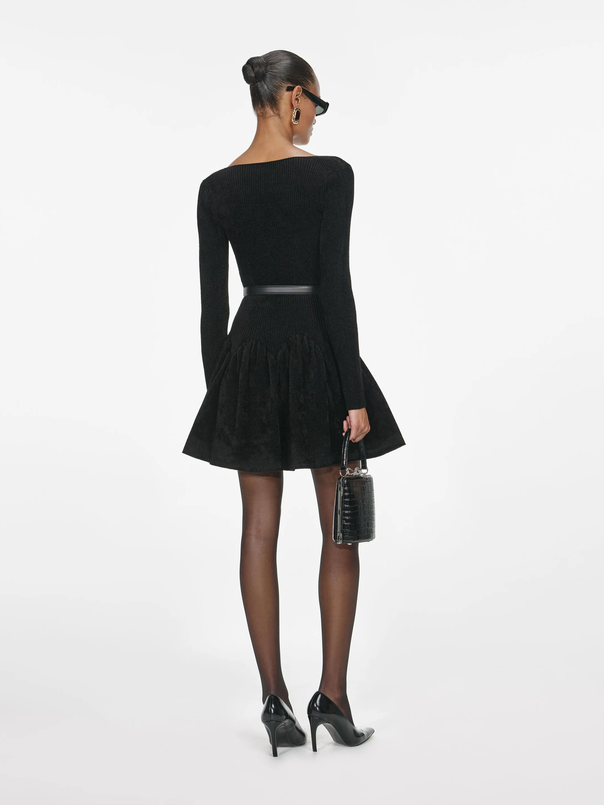 SELF-PORTRAIT Double-Breasted Wool Crepe Mini Dress - Size 6