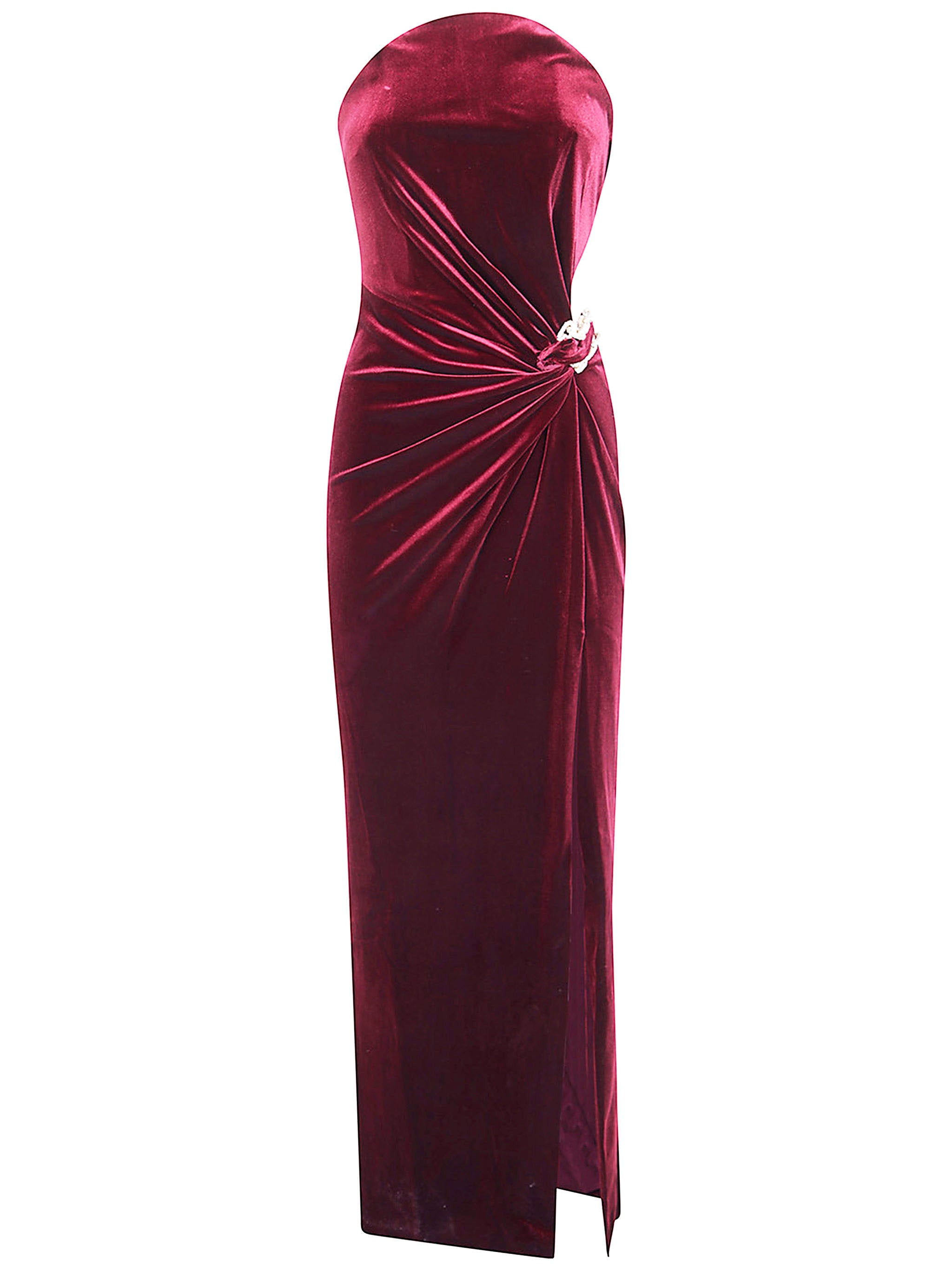 SELF-PORTRAIT Velvet Bandeau Maxi Dress