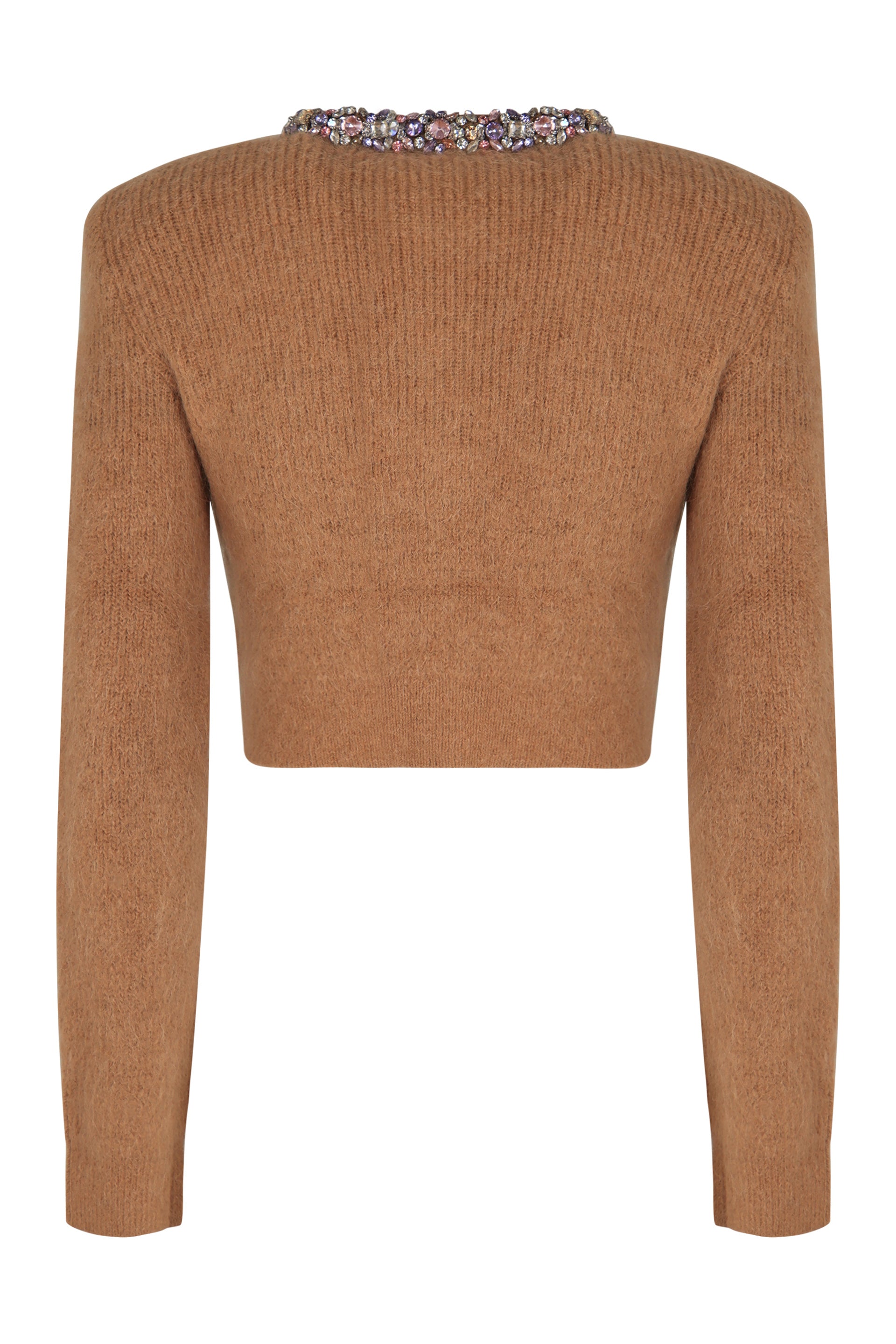 SELF-PORTRAIT Cropped Cardigan in Soft Alpaca Blend