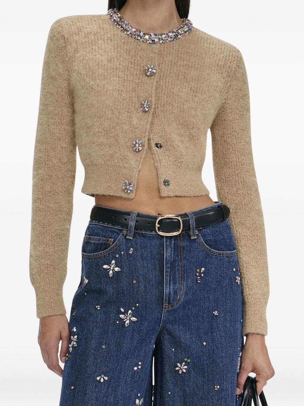 SELF-PORTRAIT Embellished Trim Cardigan - Size S