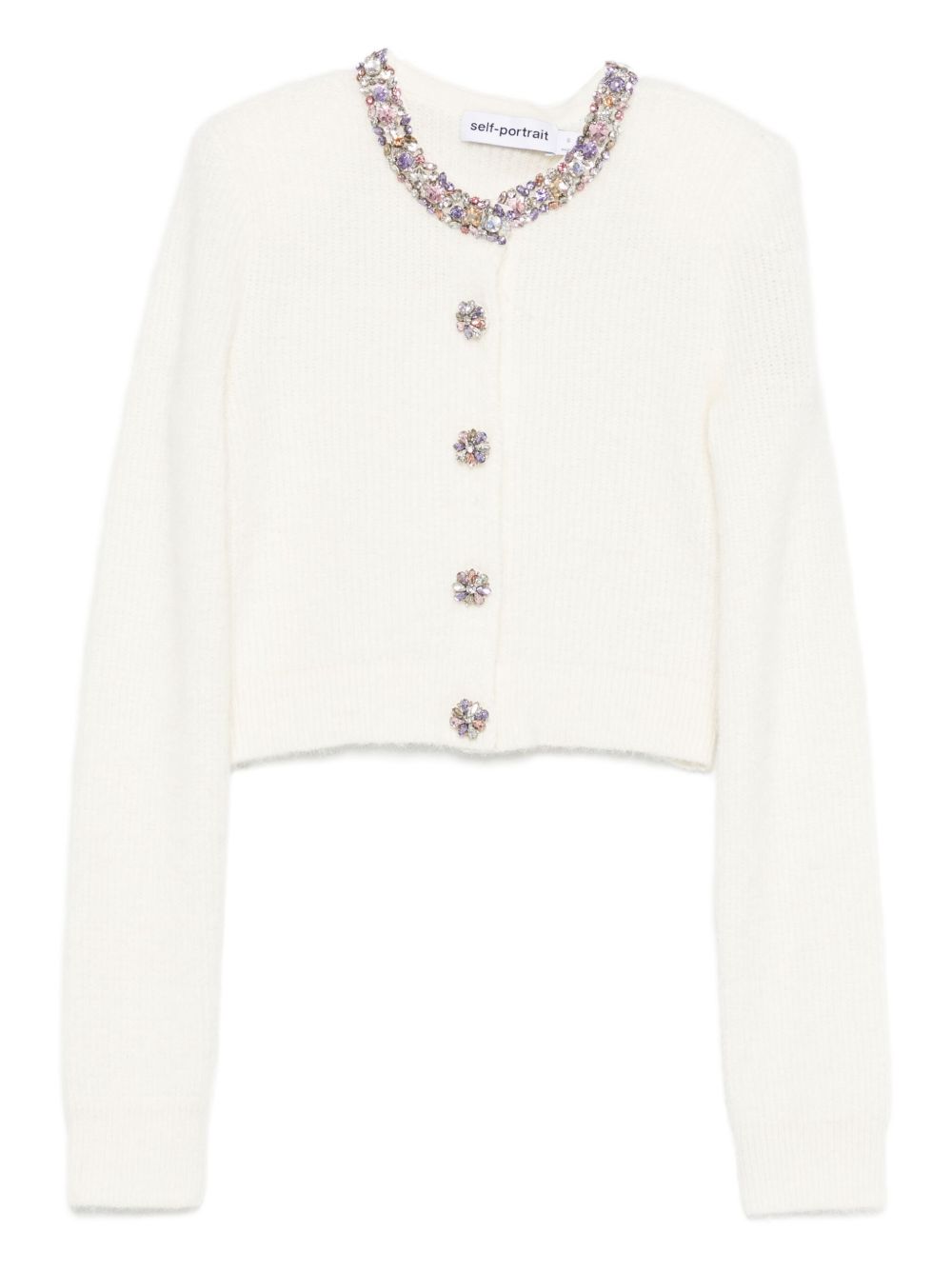 SELF-PORTRAIT Jewel-Embellished Sweater with Front Button Fastening