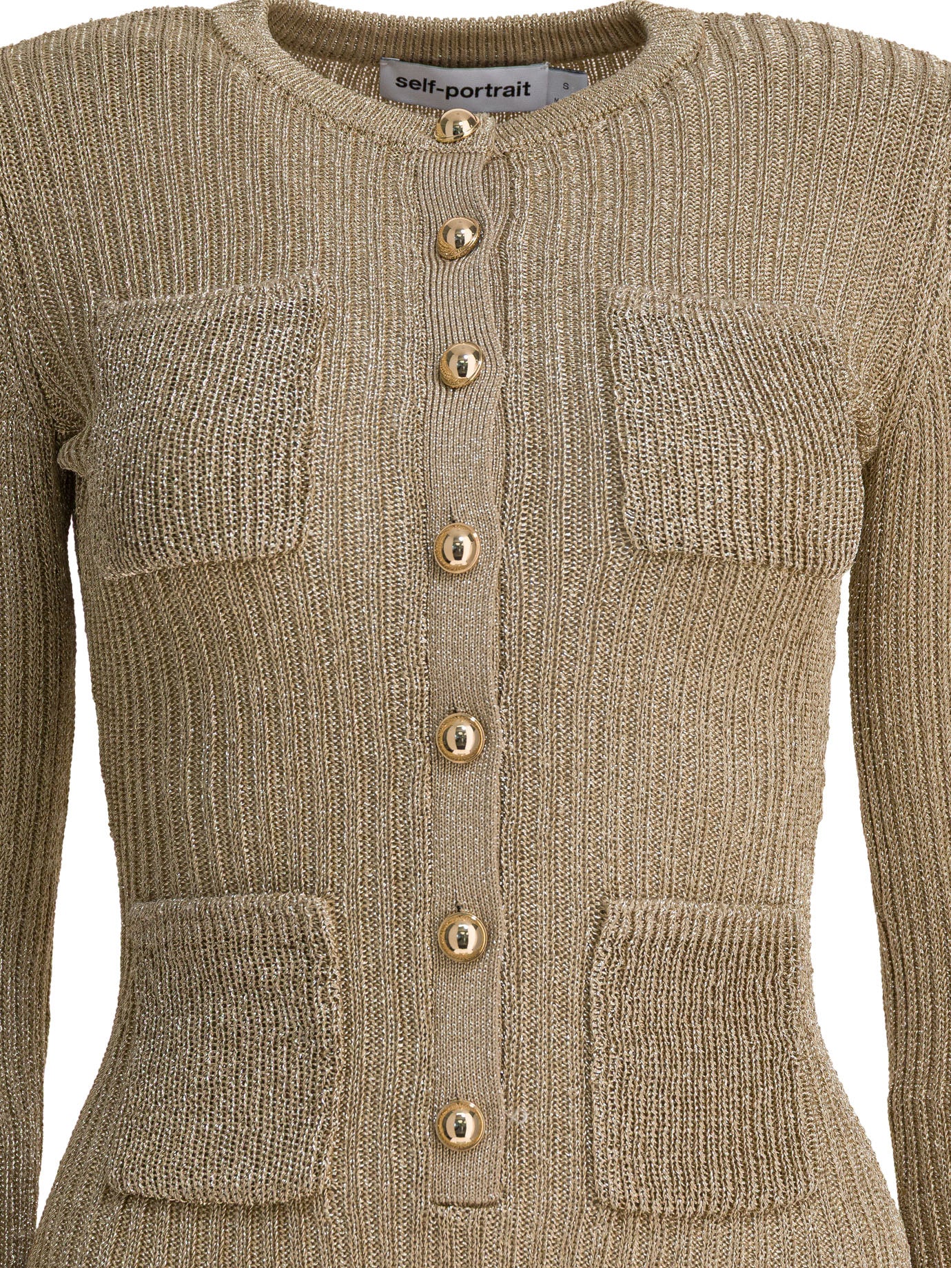 SELF-PORTRAIT Mini Lurex Knit Dress