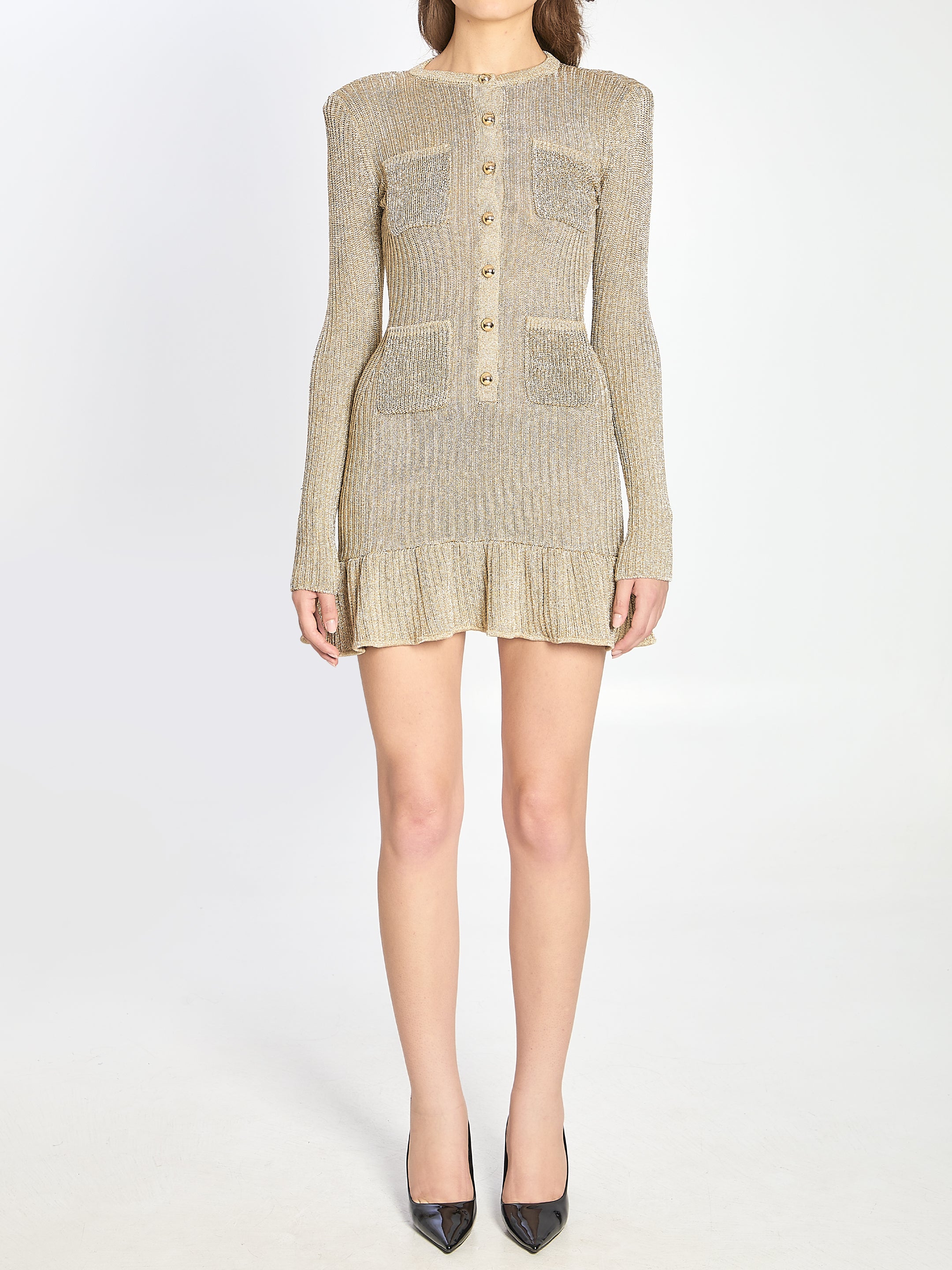 SELF-PORTRAIT Elegant Gold Mini Dress - XS