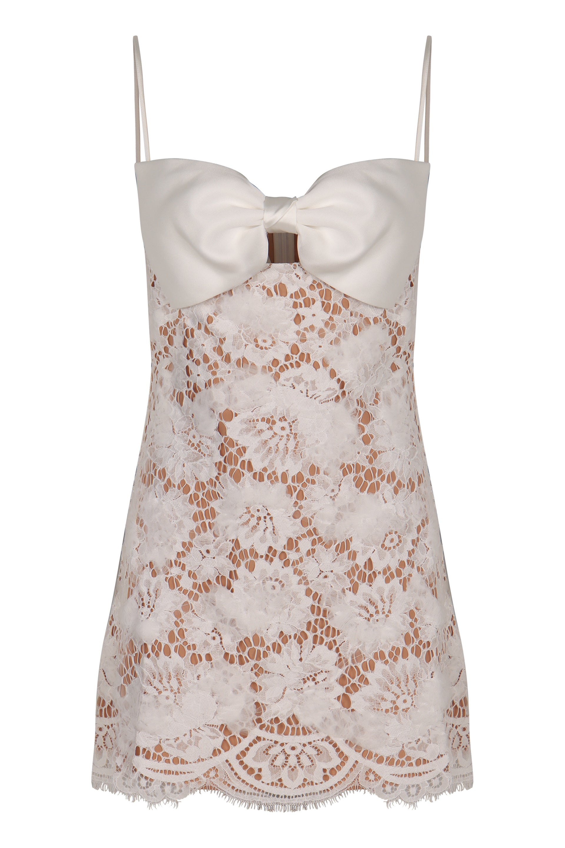 SELF-PORTRAIT Elegant Mini Dress with Lace Bow