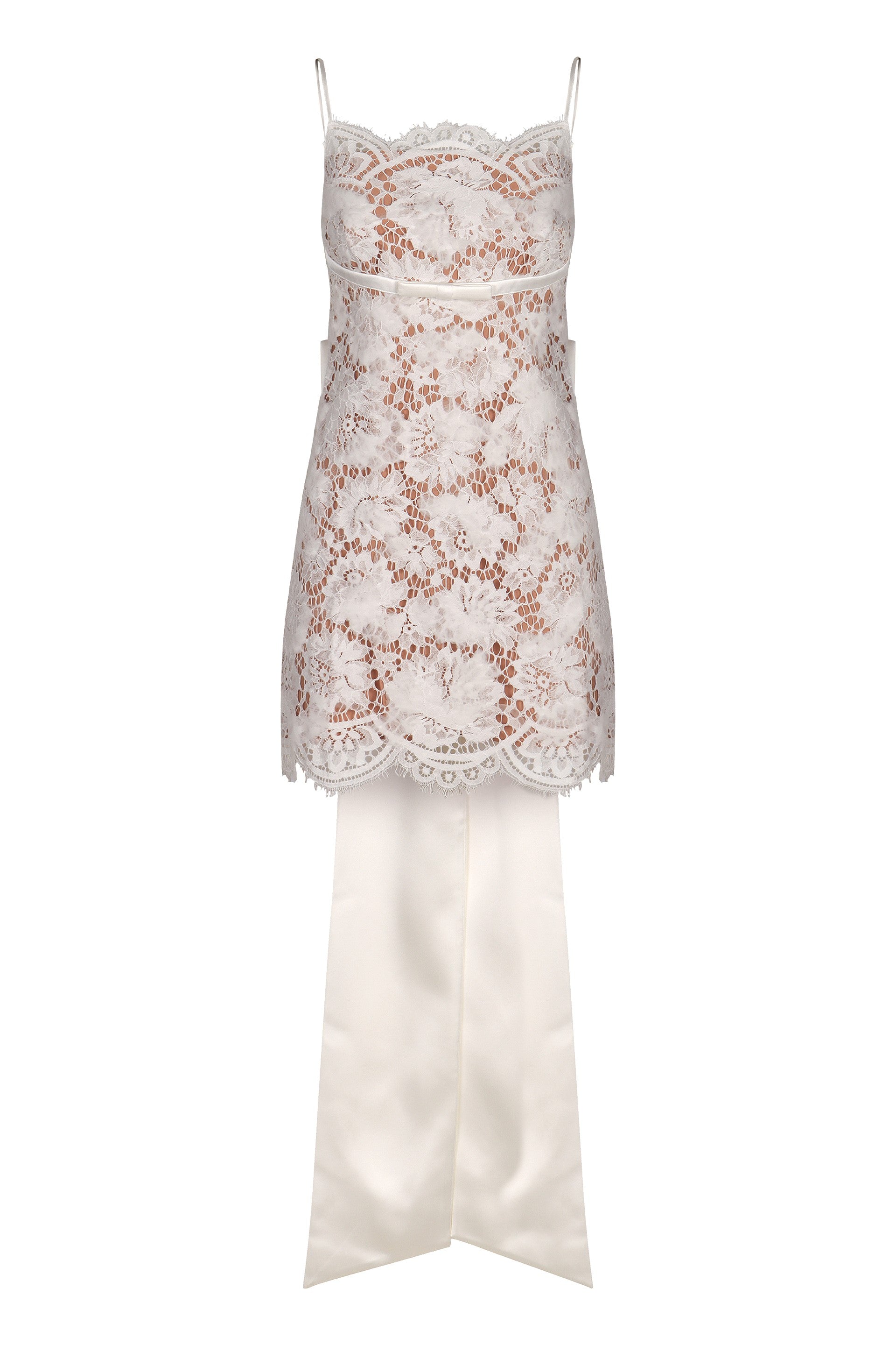 SELF-PORTRAIT Elegant Mini Lace Dress with Oversized Bow