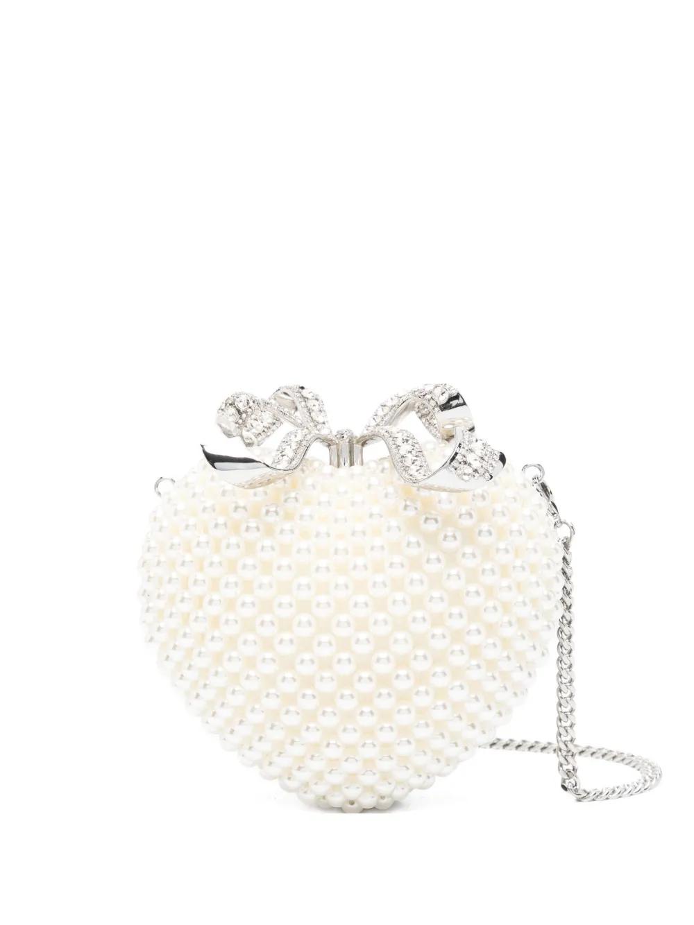 SELF-PORTRAIT Mini Pearl Heart Handbag