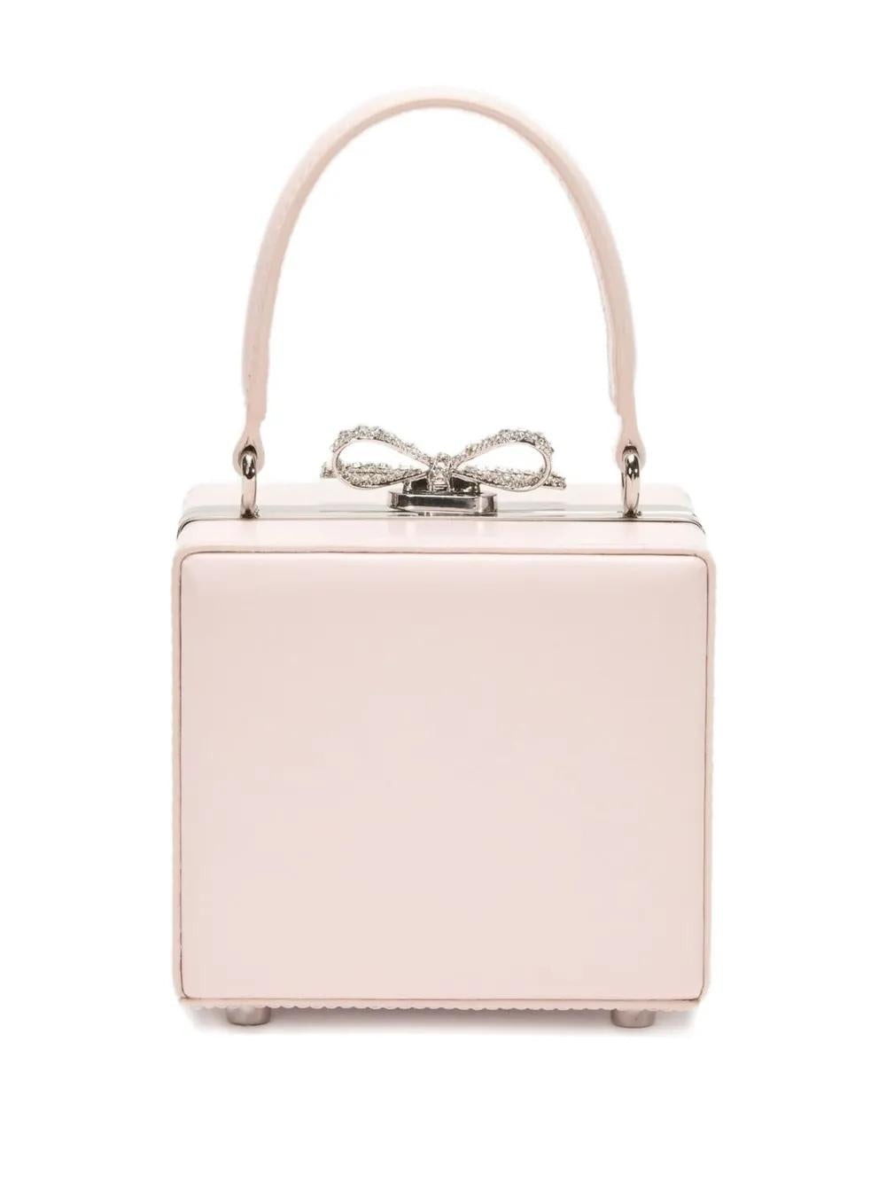 SELF-PORTRAIT Crystal Bow Mini Tote Handbag