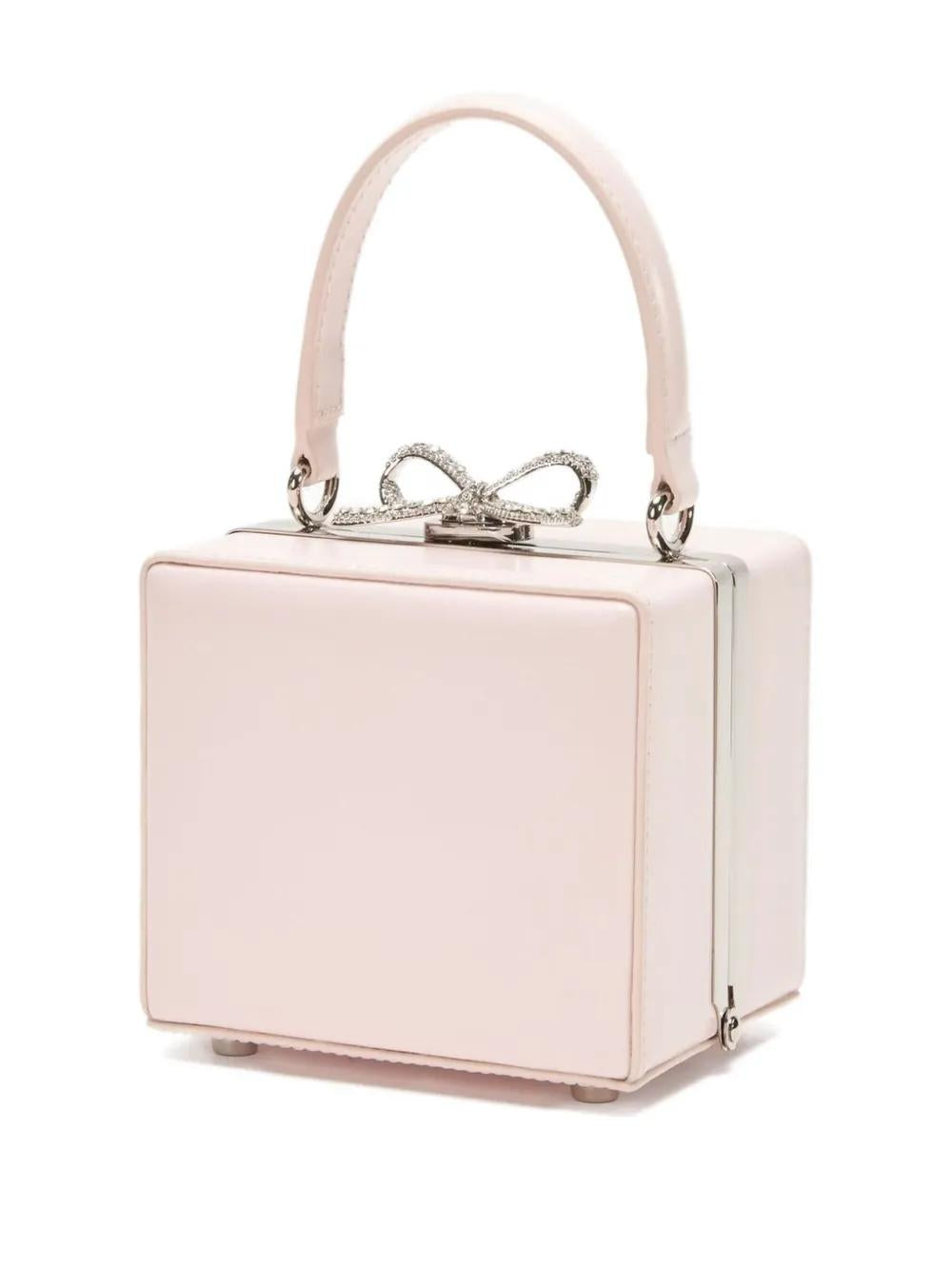 SELF-PORTRAIT Crystal Bow Mini Tote Handbag