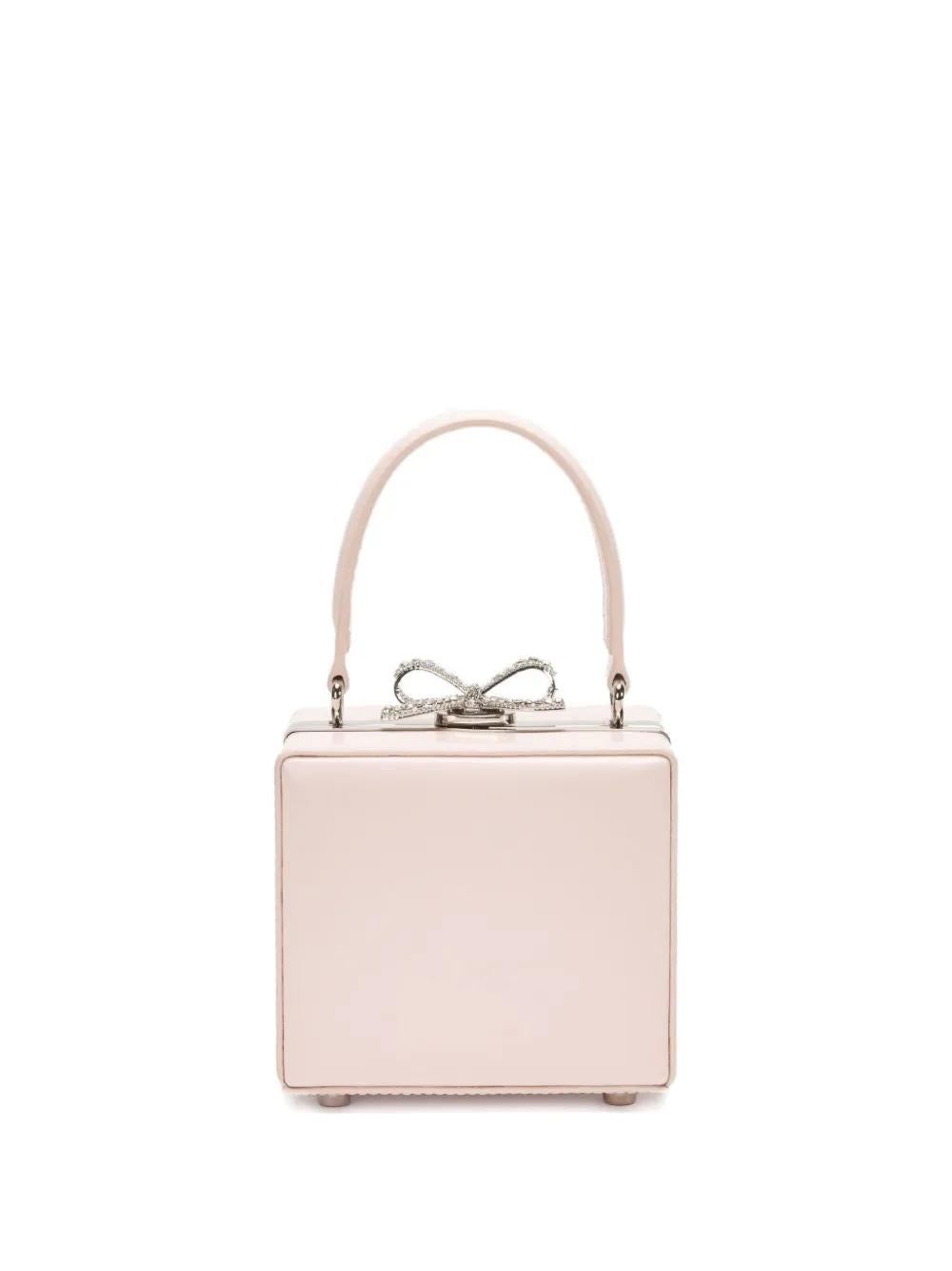 SELF-PORTRAIT Crystal Bow Mini Tote Handbag