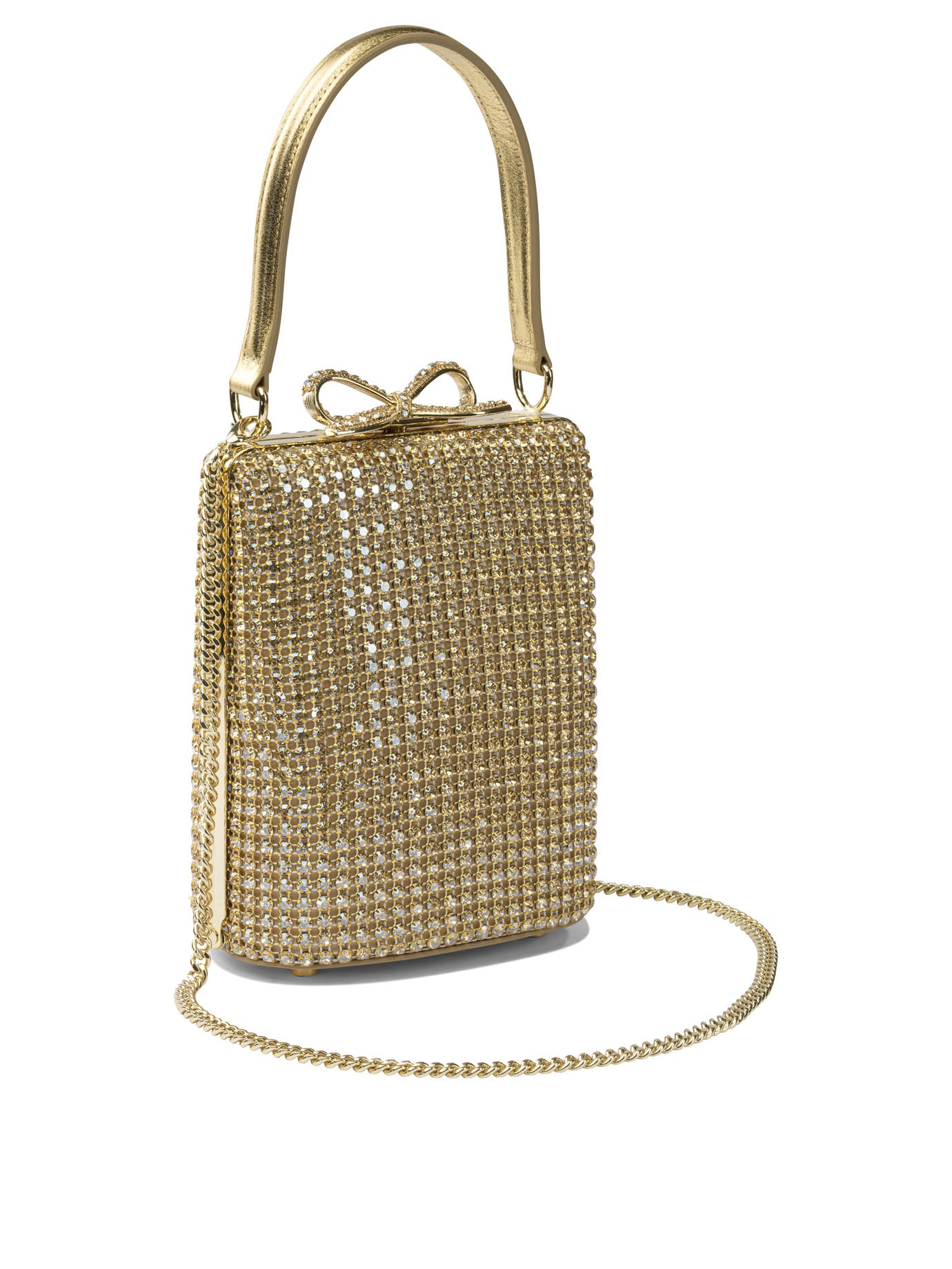 SELF-PORTRAIT Gold Polyester Handbag