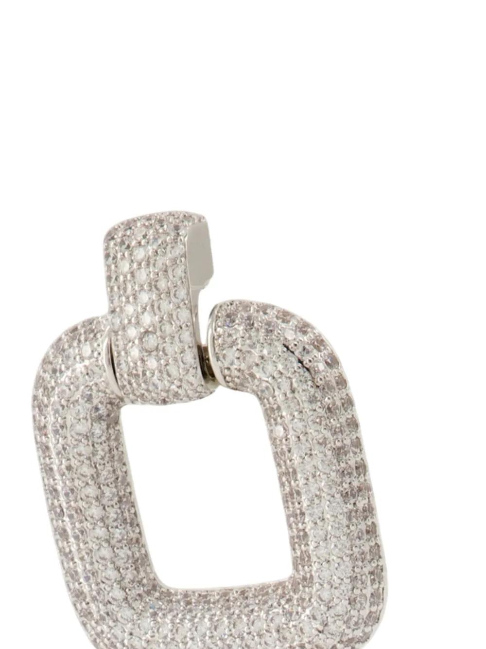 SELF-PORTRAIT Square Crystal Mini Earrings