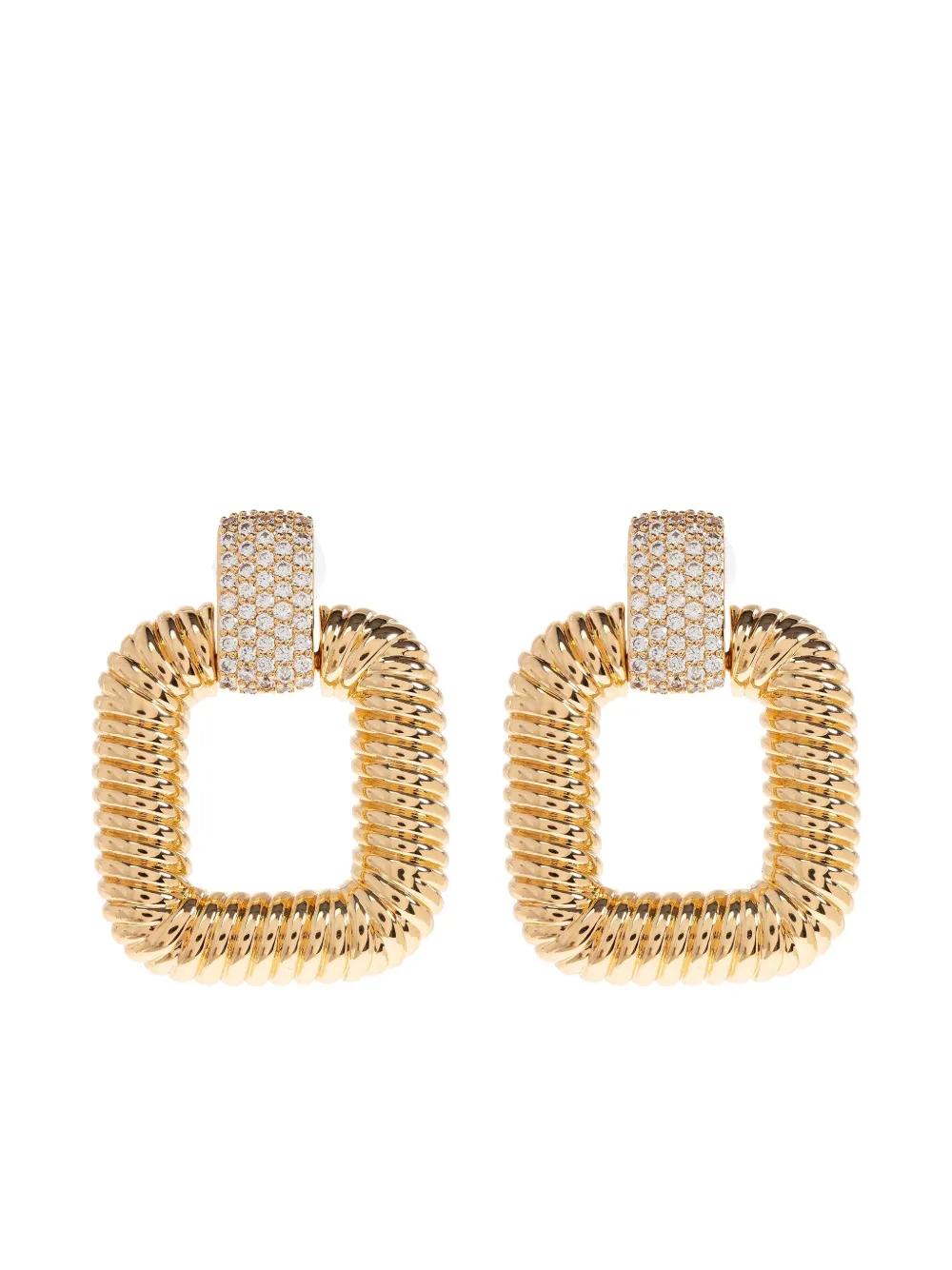 SELF-PORTRAIT Square Twisted Design Earrings