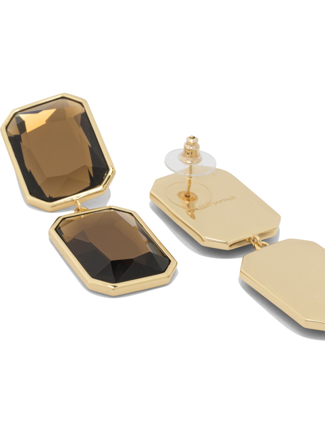 SELF-PORTRAIT Mini Amber Crystal Drop Earrings