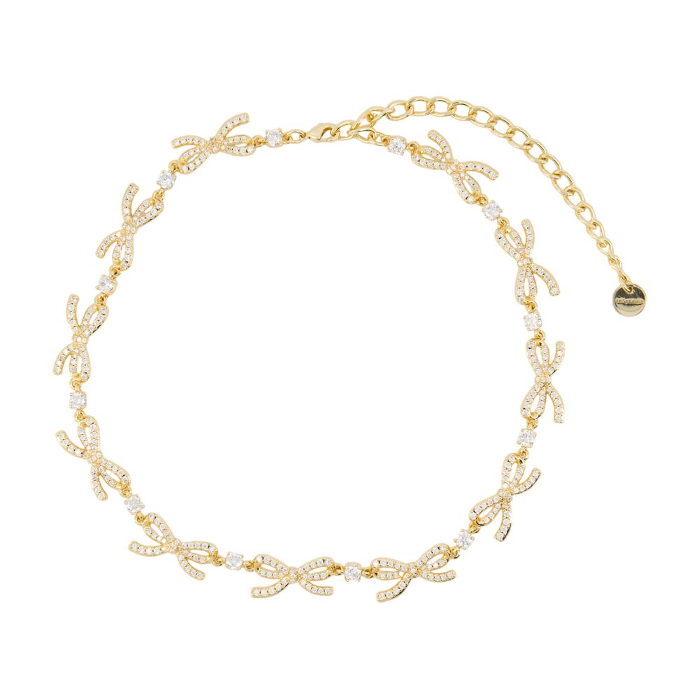 SELF-PORTRAIT Crystal Bows Mini Necklace