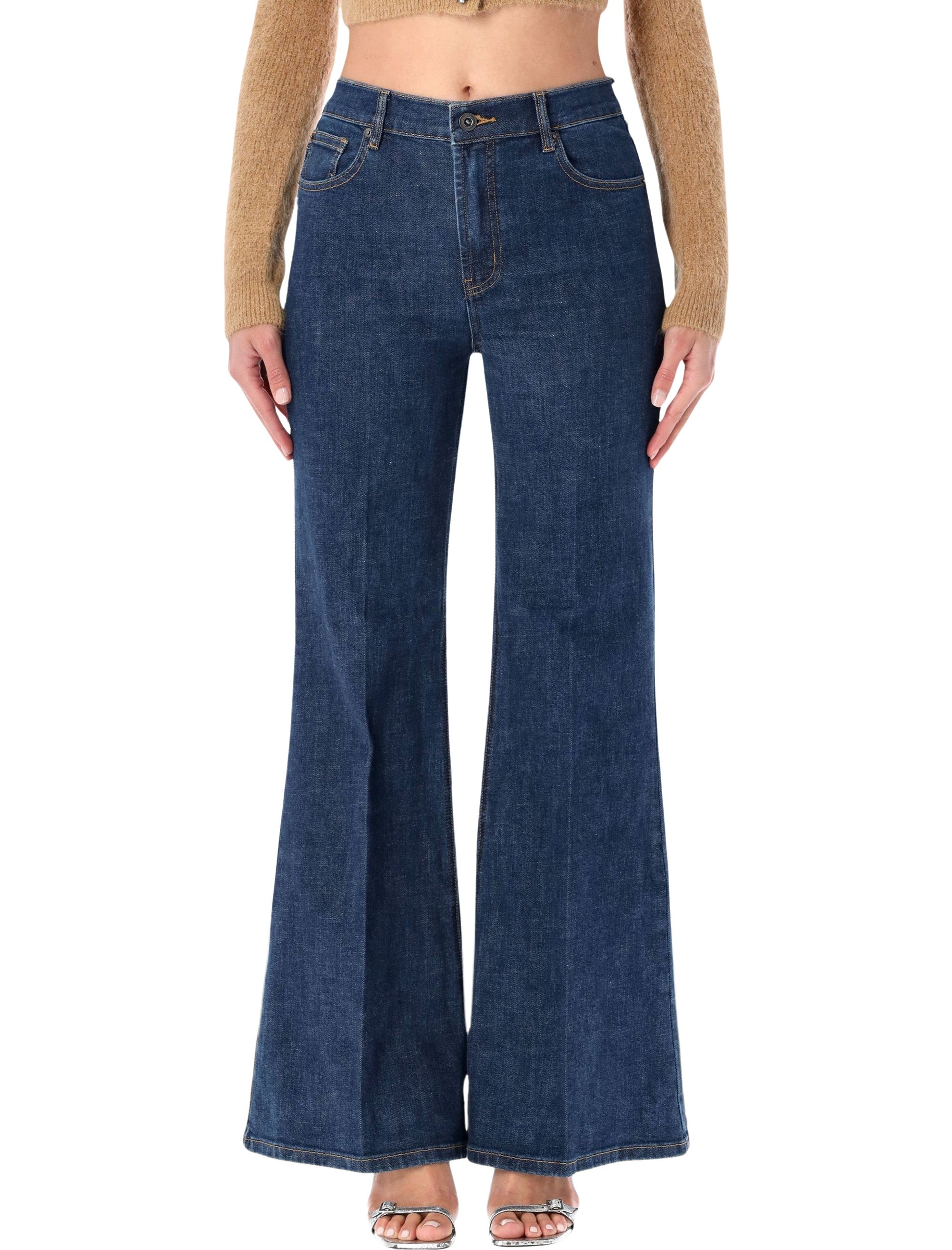 SELF-PORTRAIT High-Waisted Flared Jeans - Size 27