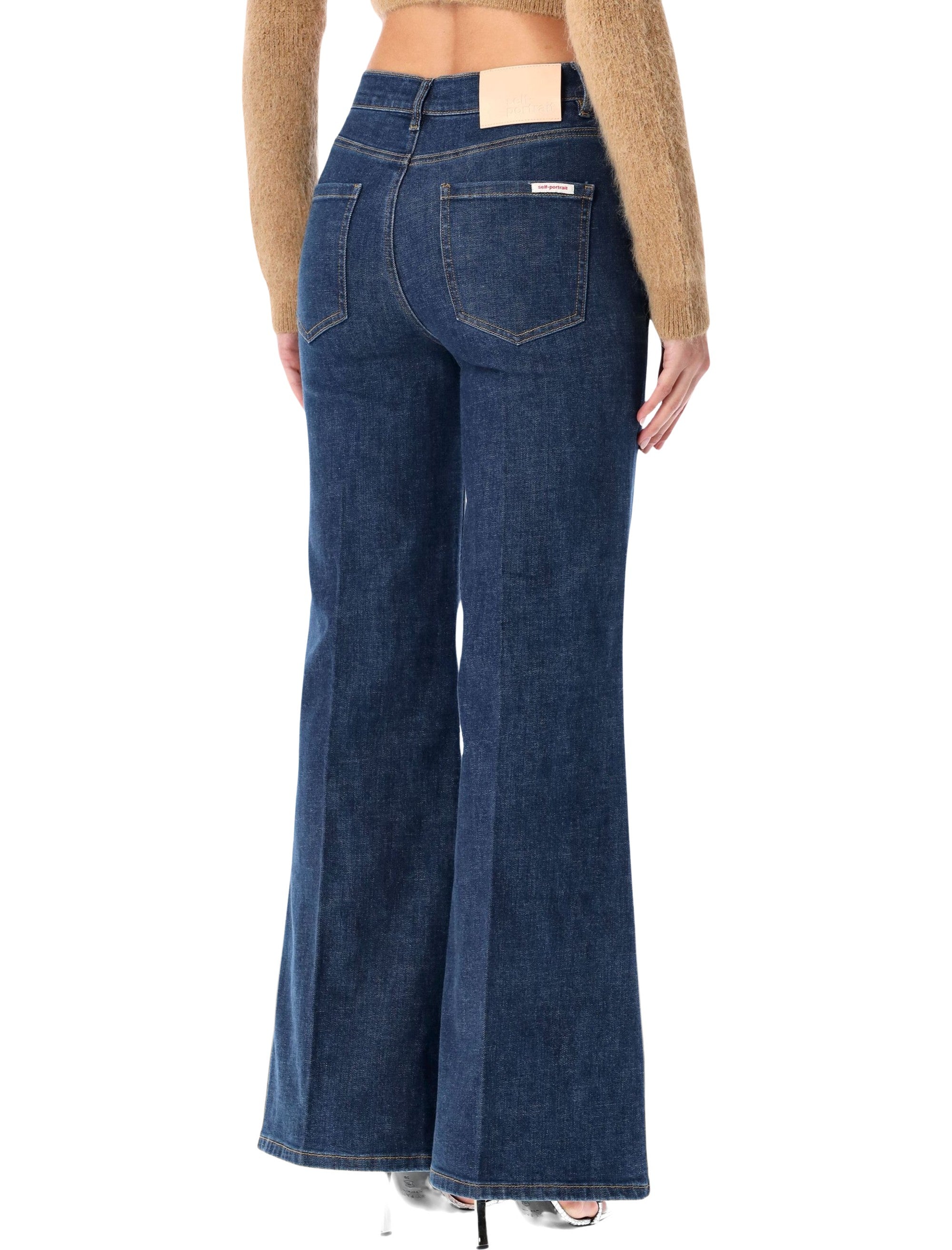 SELF-PORTRAIT High-Waisted Flared Jeans - Size 27