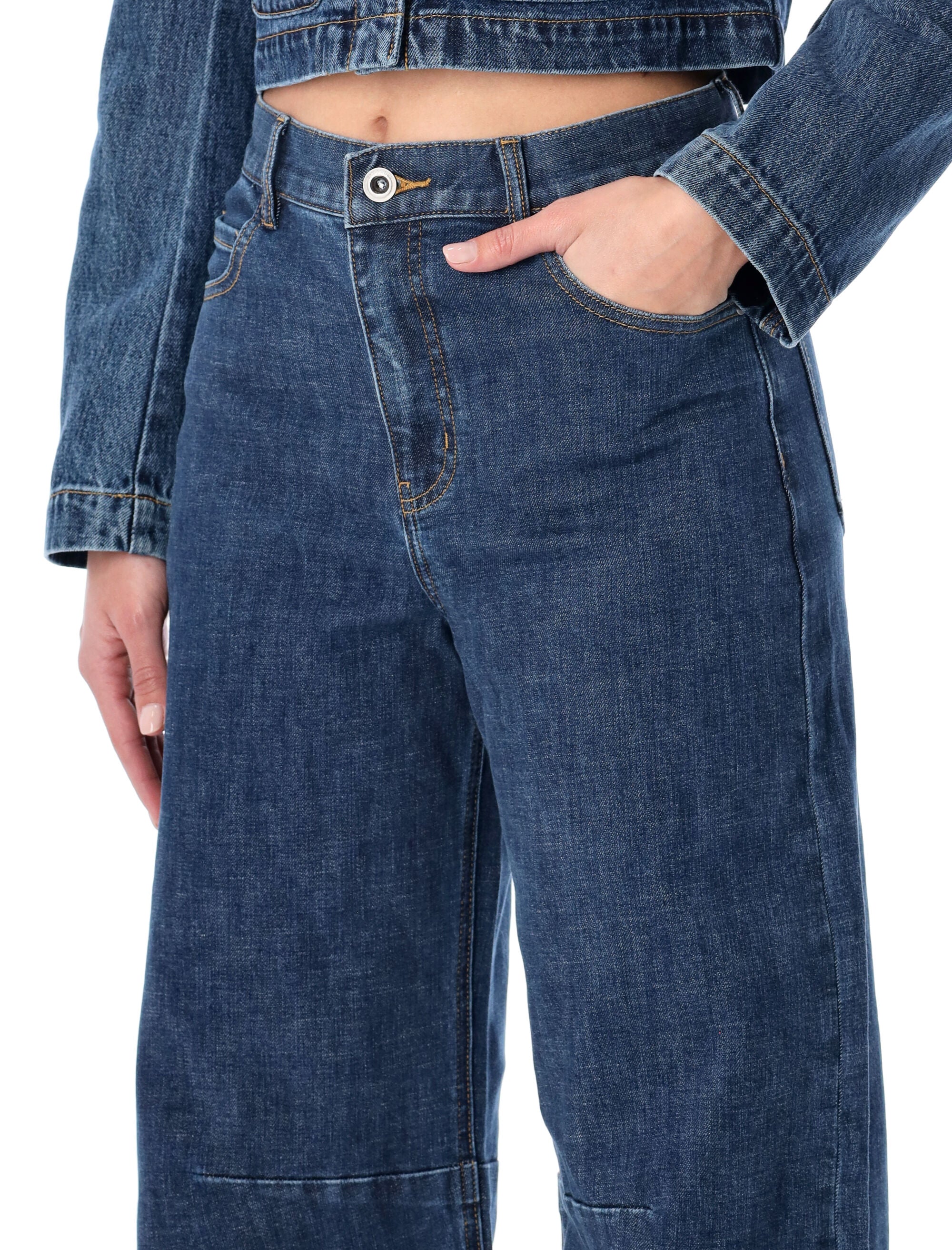 SELF-PORTRAIT High-Waisted Barrel-Leg Jeans - Size 27