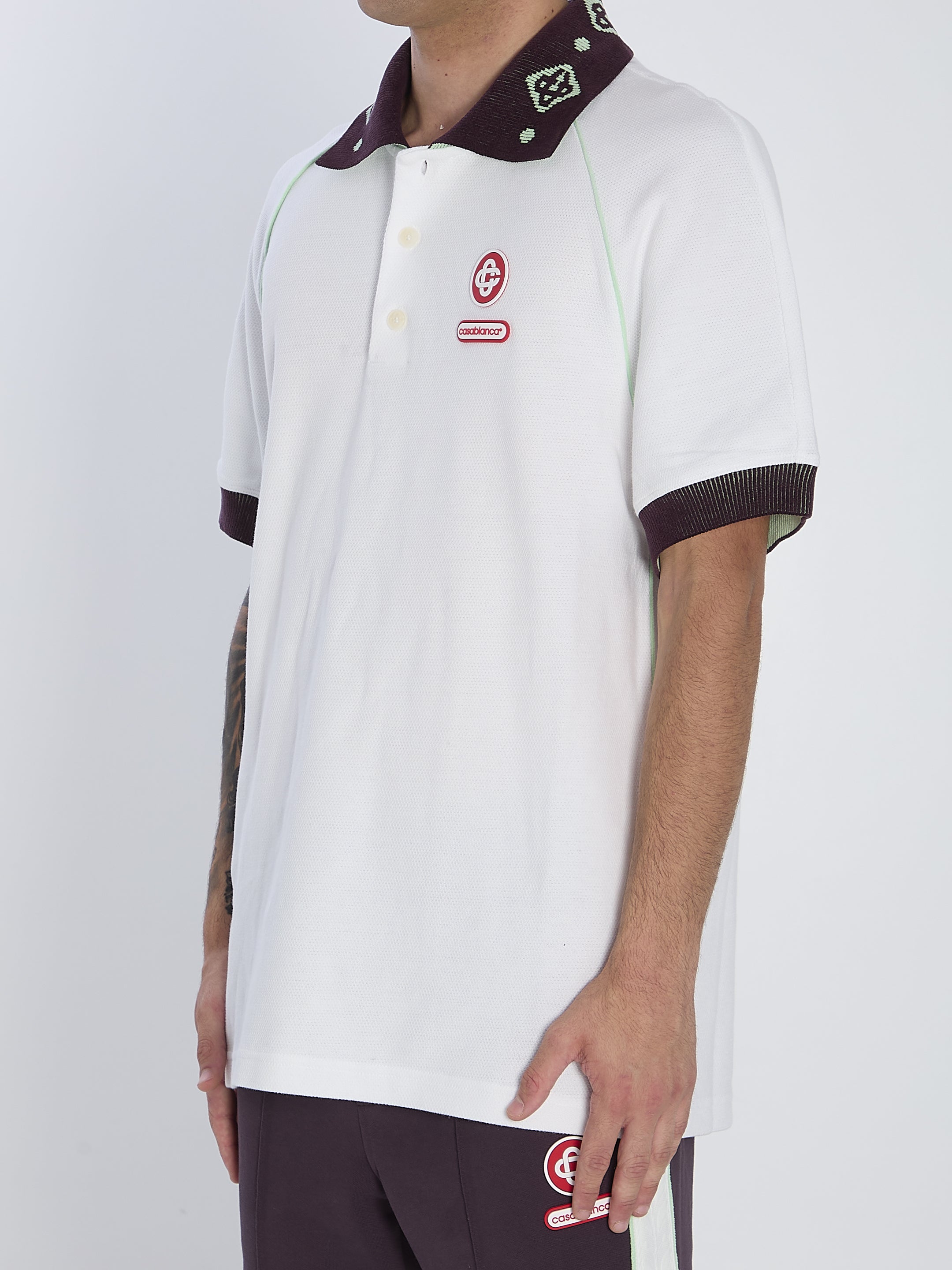 CASABLANCA Oversized Piqué Cotton Polo Shirt - Size L