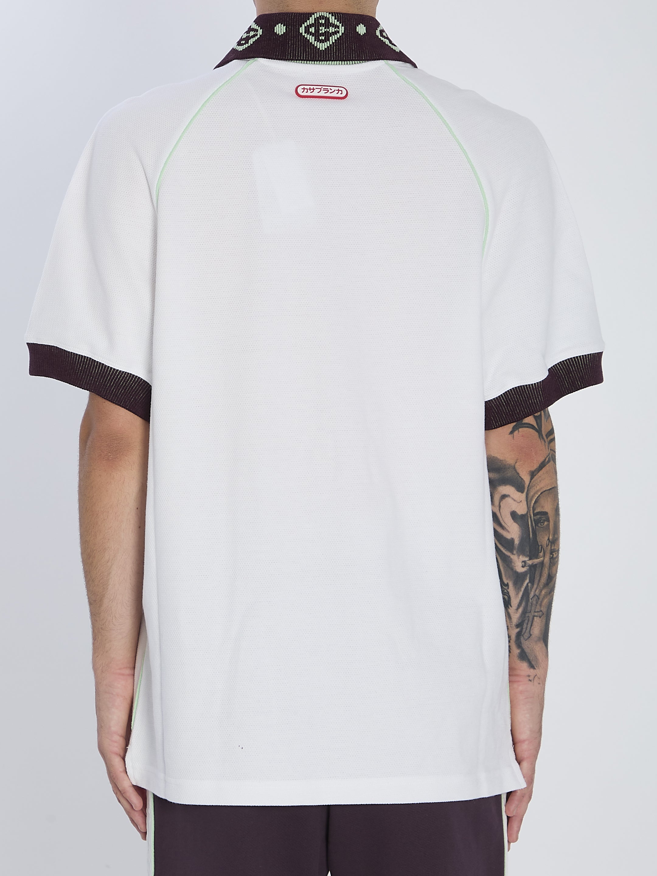 CASABLANCA Oversized Piqué Cotton Polo Shirt - Size L