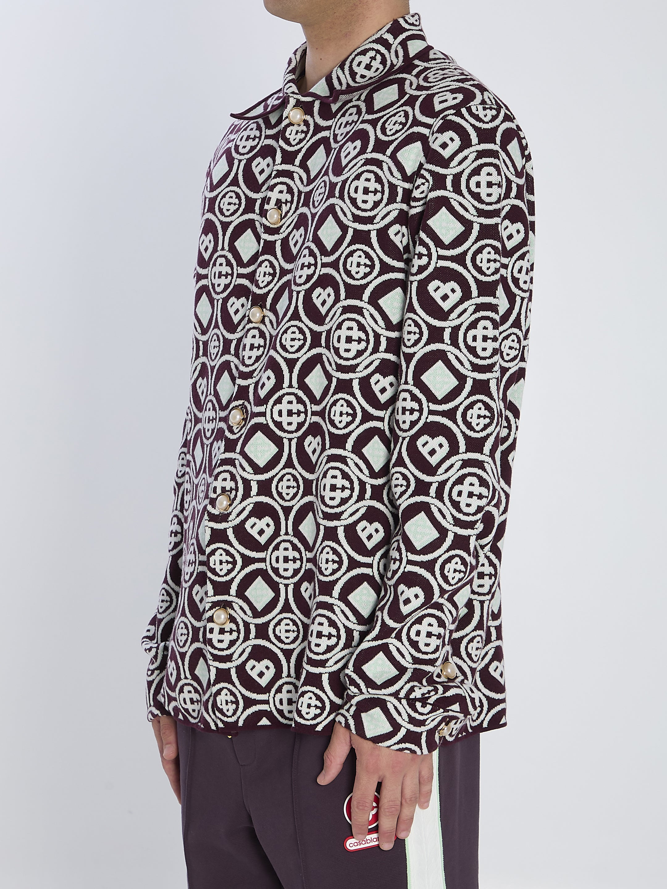 CASABLANCA Monogram-Patterned Overshirt - Size L