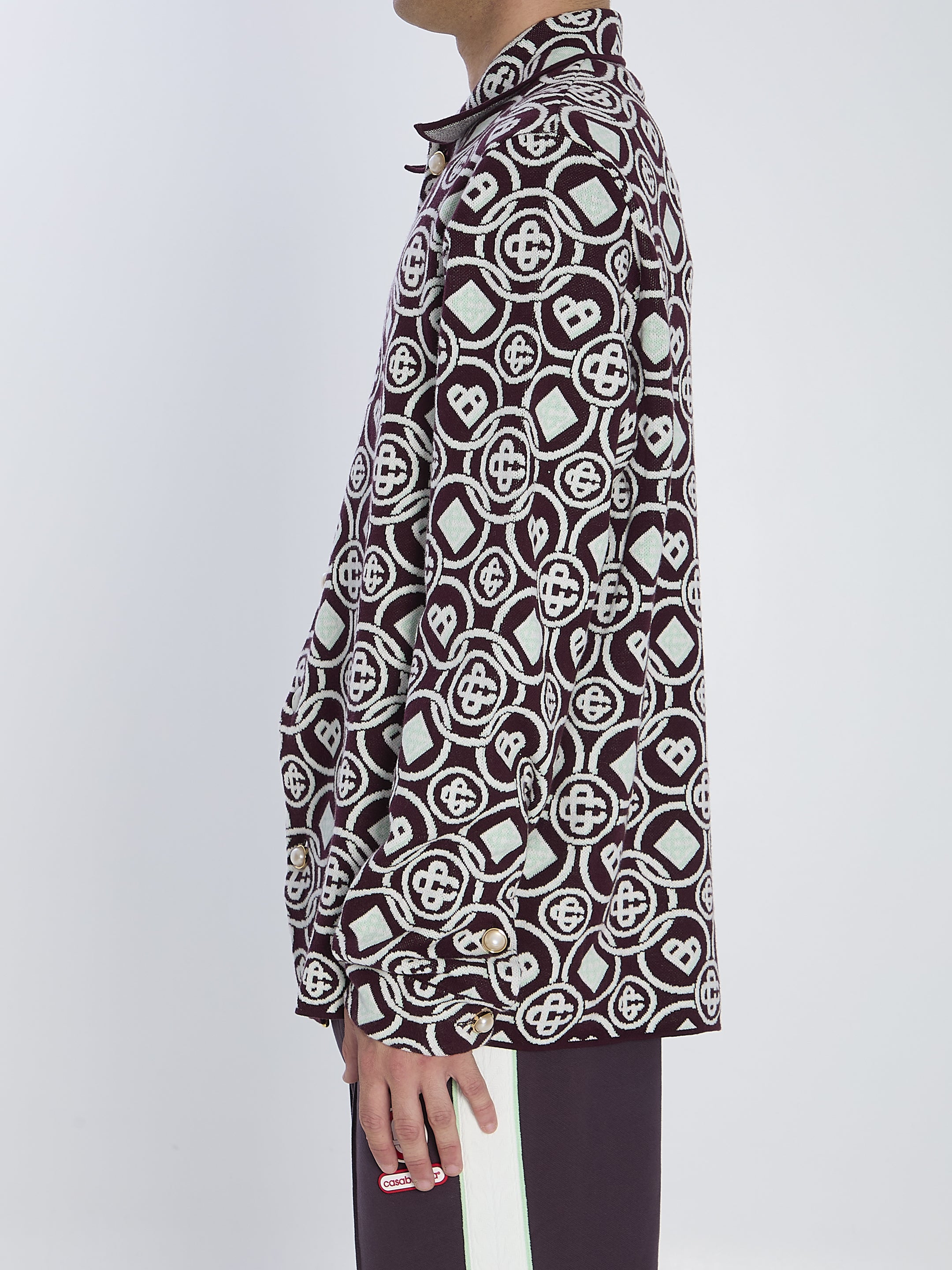 CASABLANCA Monogram-Patterned Overshirt - Size L
