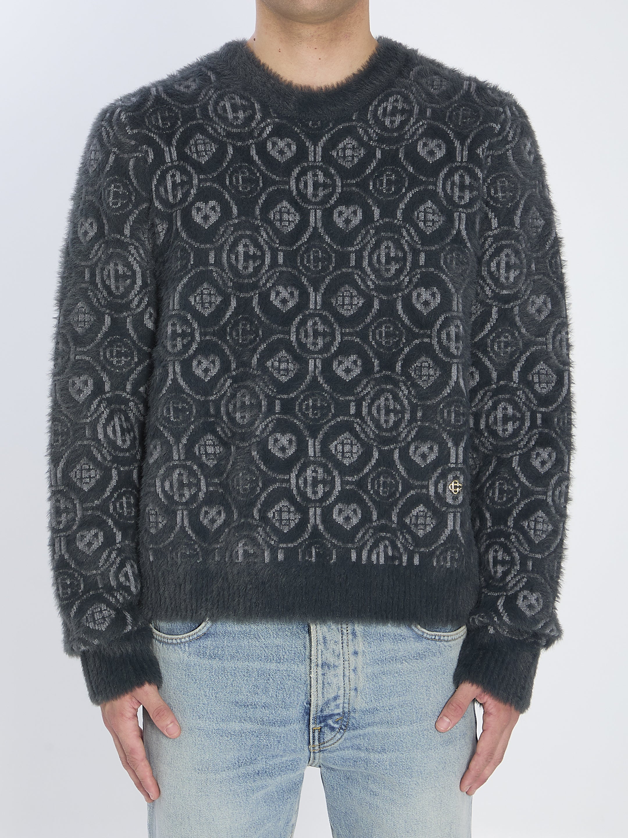 CASABLANCA Monogram Crewneck Sweater (Size L)