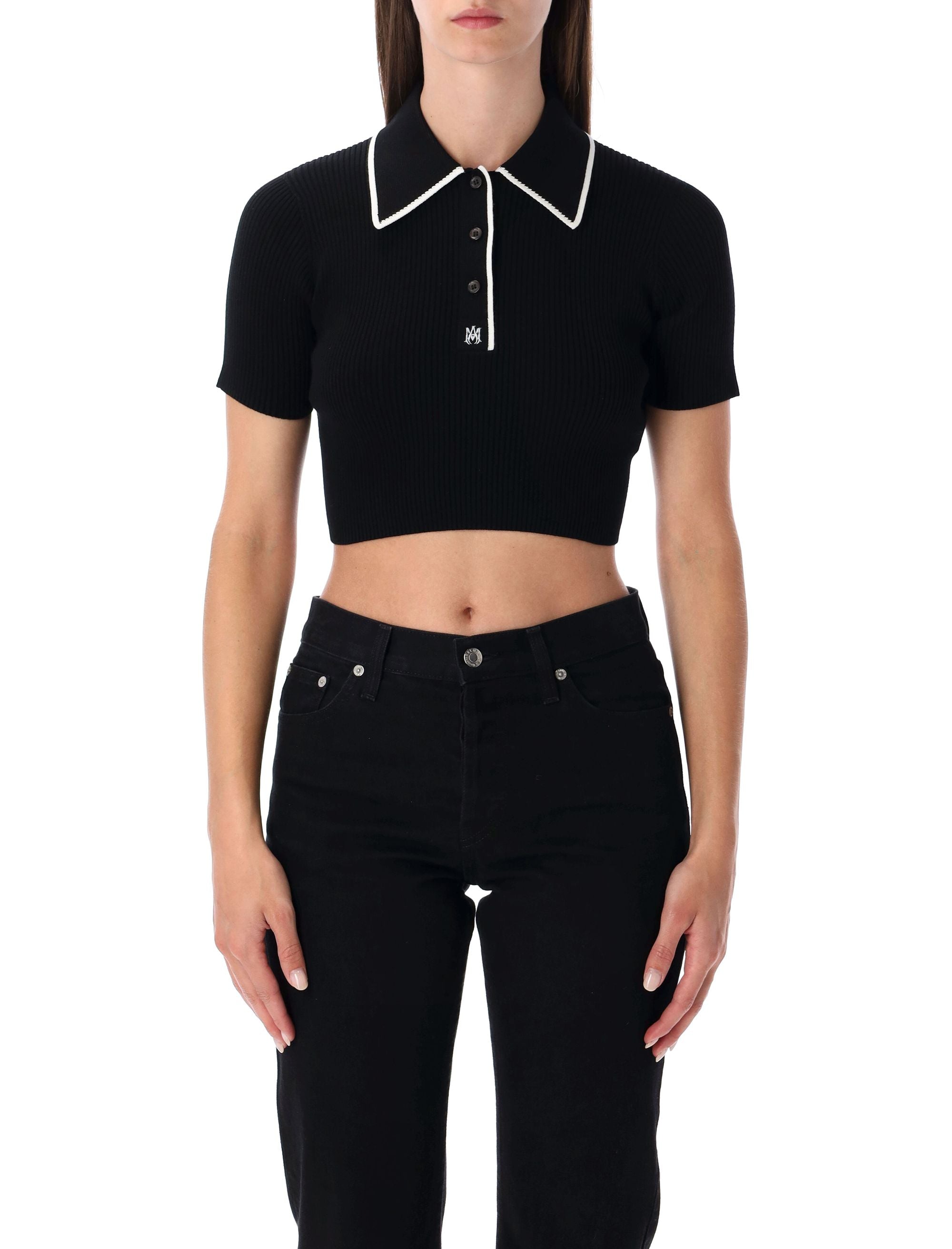 AMIRI Cropped Knit Polo Shirt - Mini Fit