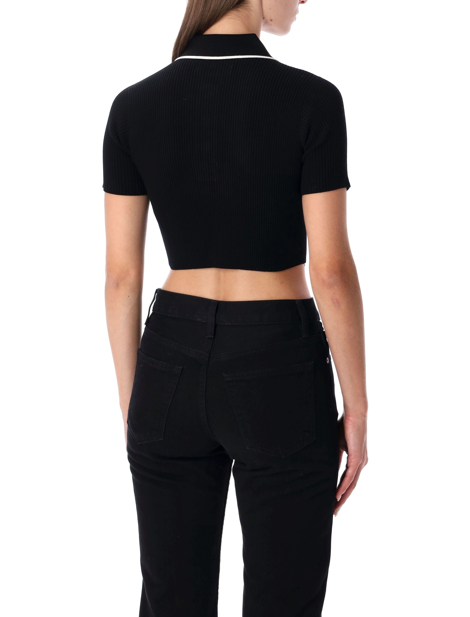AMIRI Cropped Knit Polo Shirt - Mini Fit