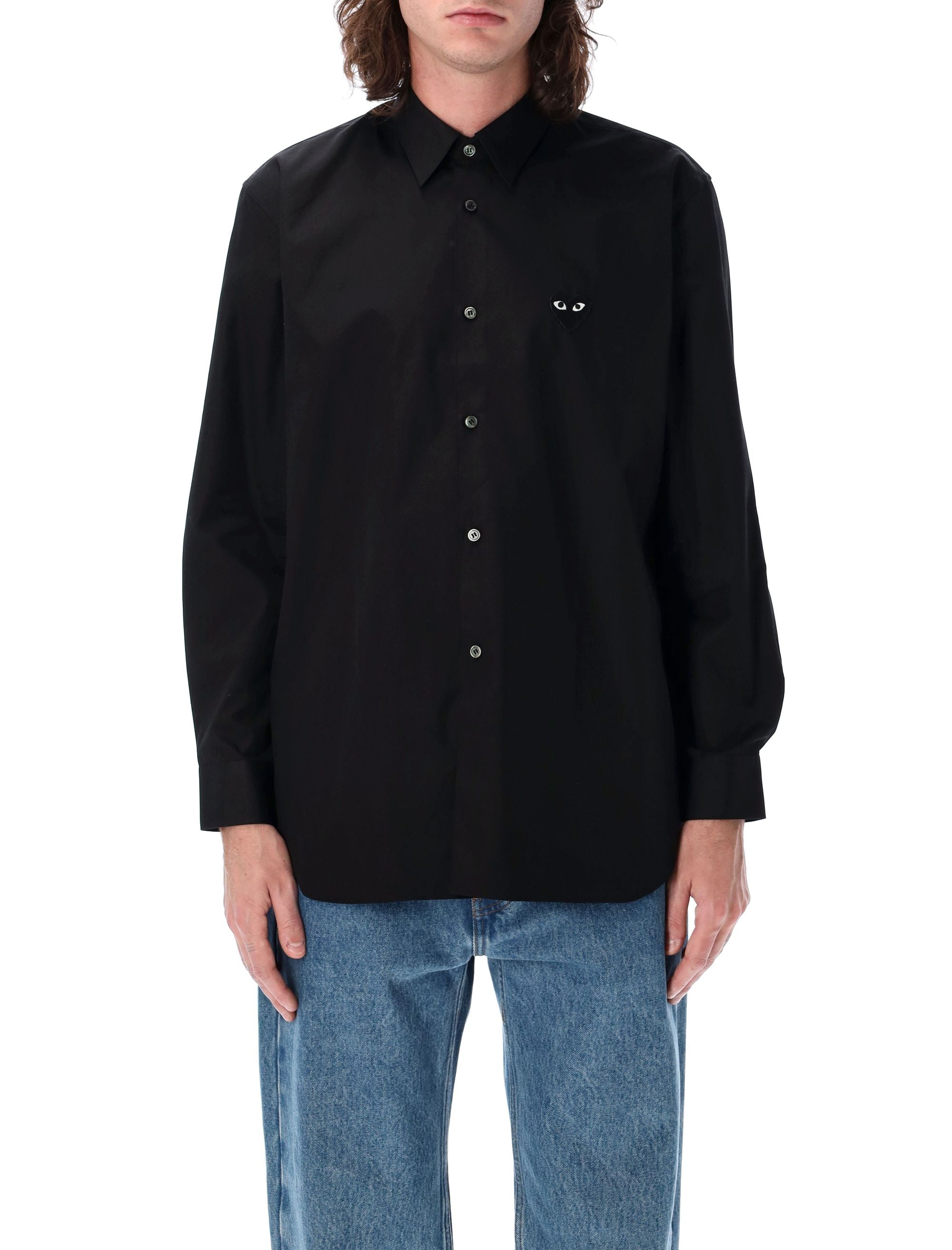 COMME DES GARÇONS PLAY Heart Detail Button-Up Shirt - Size S & L