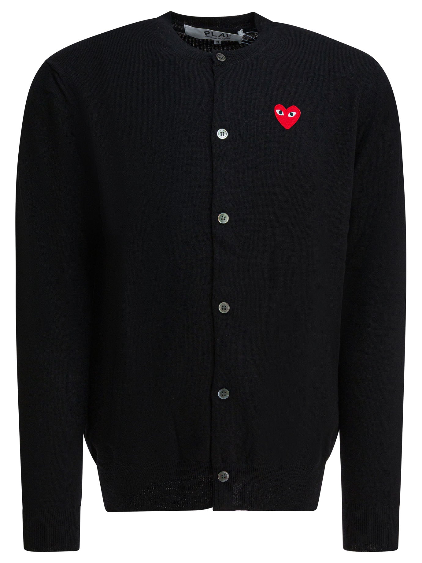 COMME DES GARÇONS PLAY Wool Cardigan with Embroidered Logo - Regular Fit