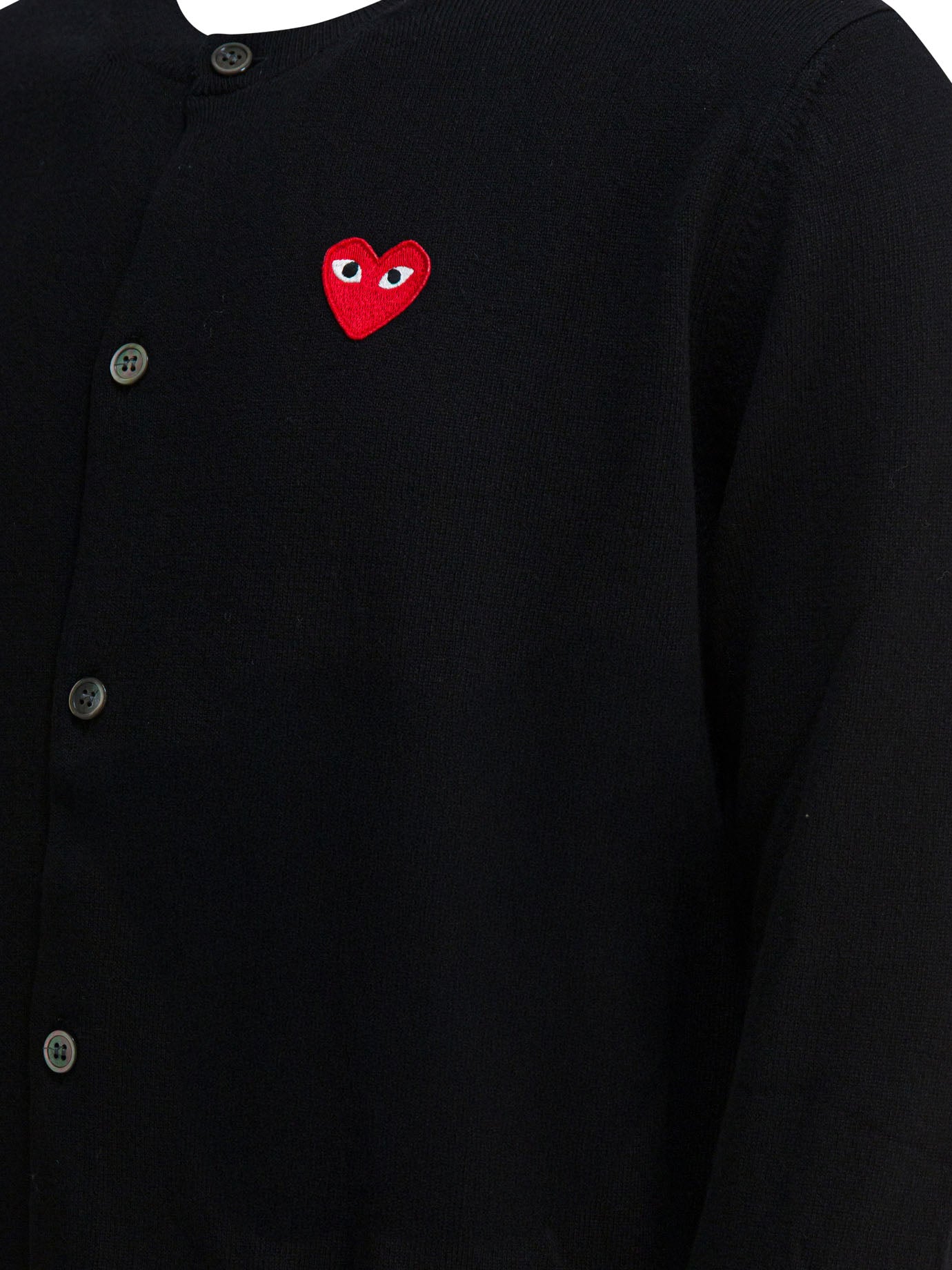 COMME DES GARÇONS PLAY Wool Cardigan with Embroidered Logo - Regular Fit