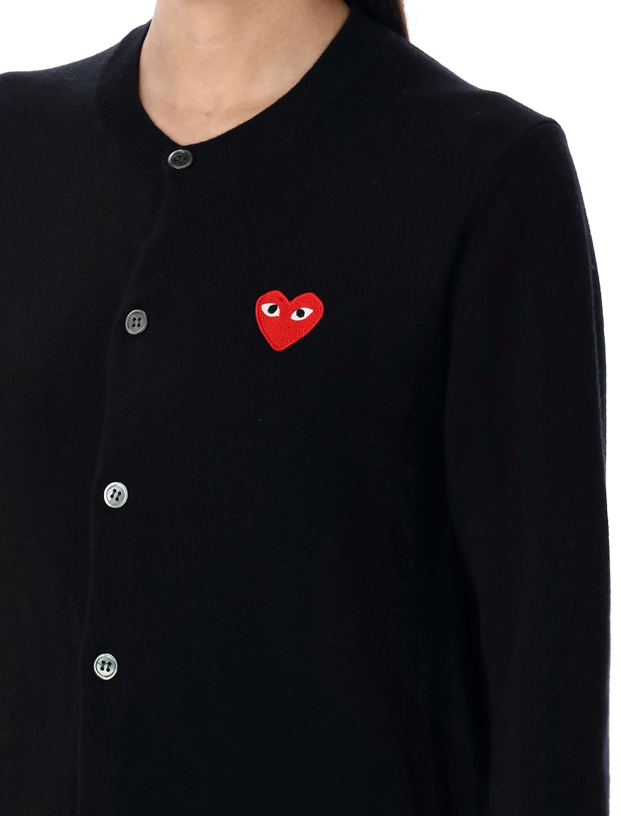 COMME DES GARÇONS PLAY Heart Patch Slim Fit Cardigan (Sizes S-L)
