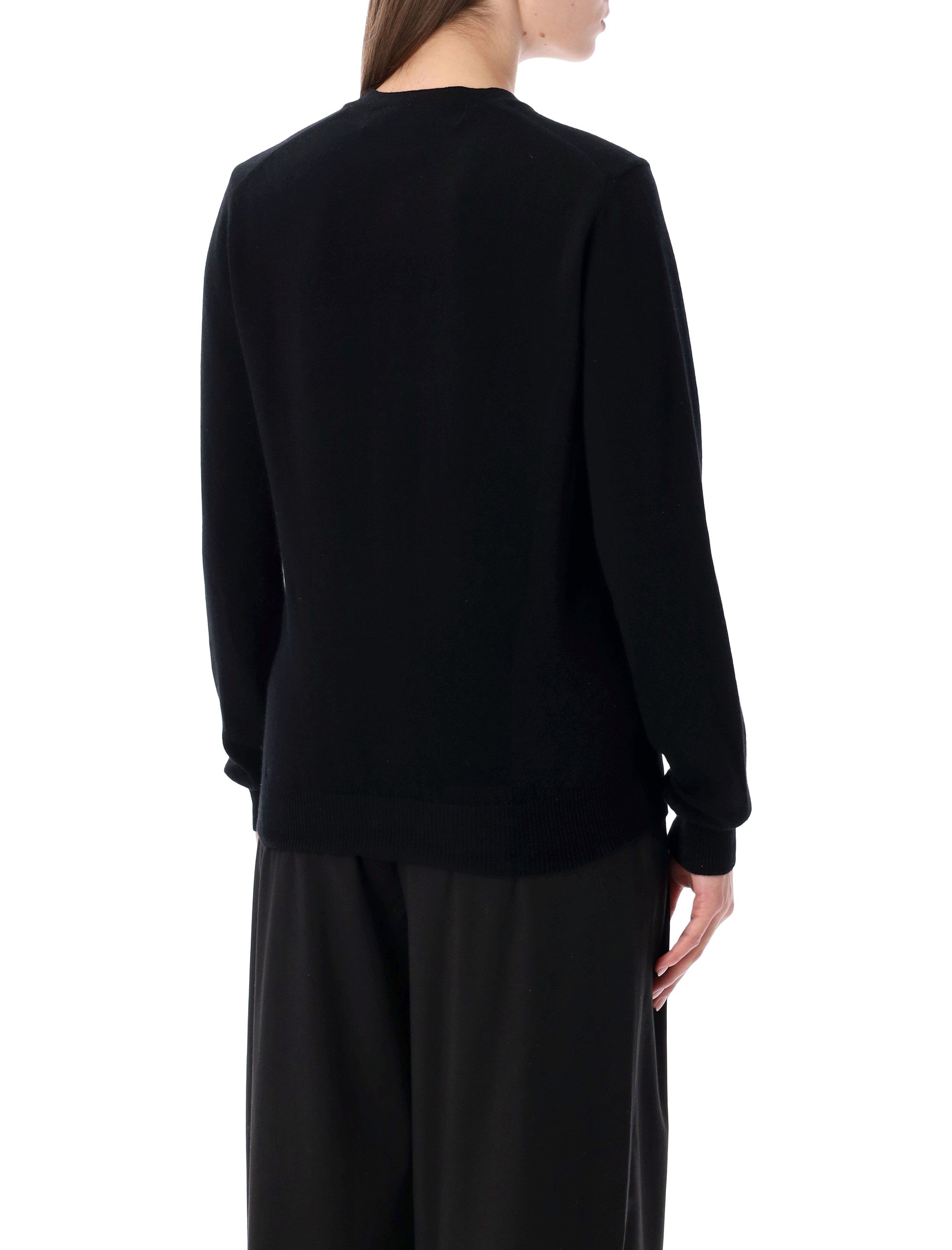 COMME DES GARÇONS PLAY Wool Cardigan with Crystal Heart - Size S