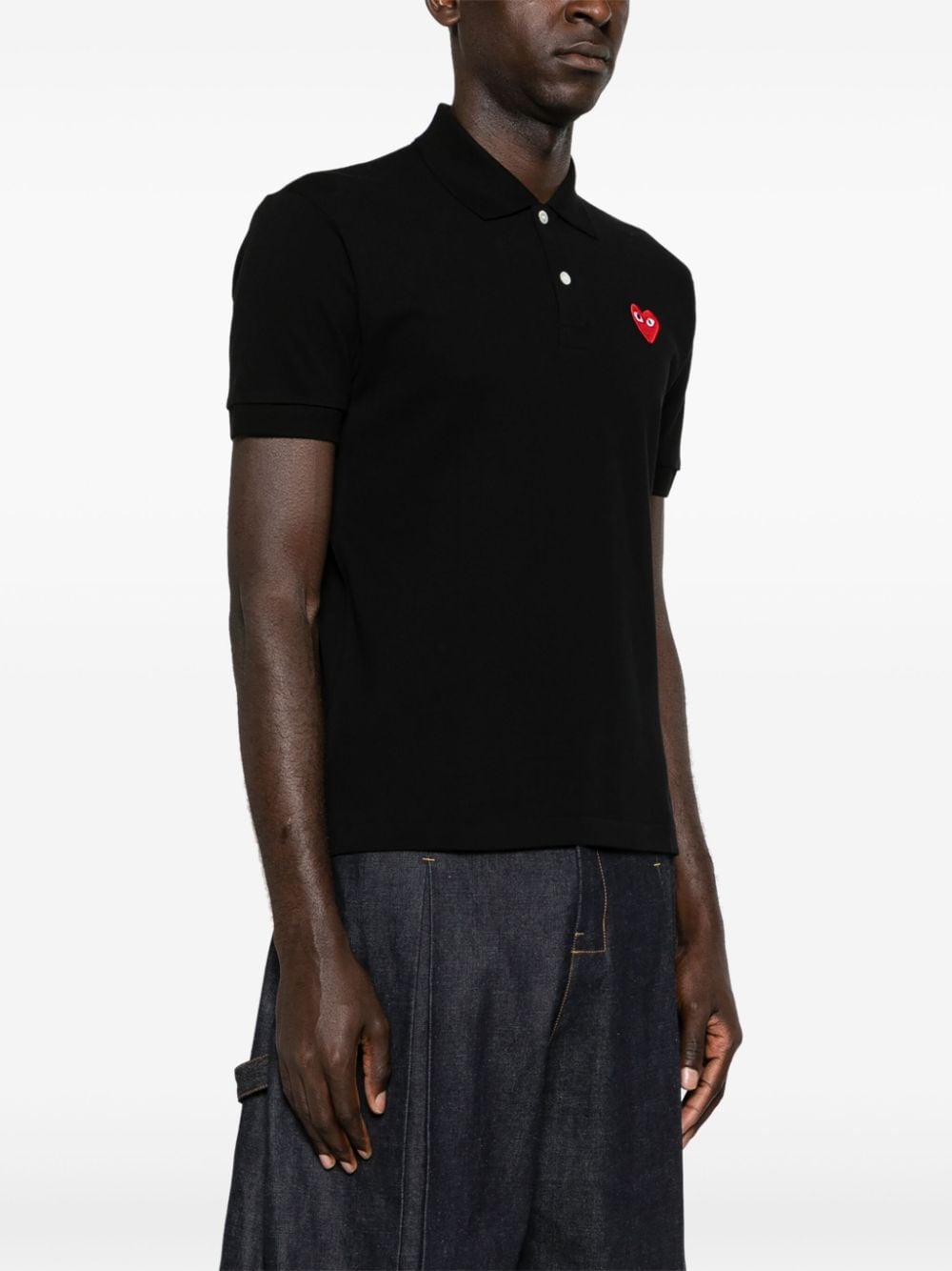 COMME DES GARÇONS PLAY Signature Heart Cotton Polo Shirt