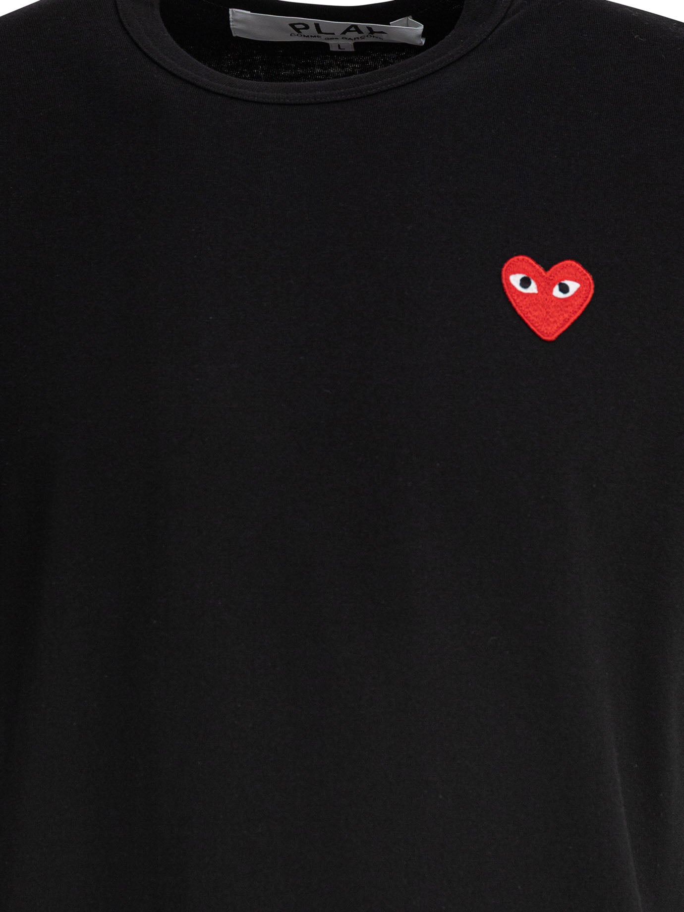 COMME DES GARÇONS PLAY Classic Black Cotton T-Shirt - Regular Fit