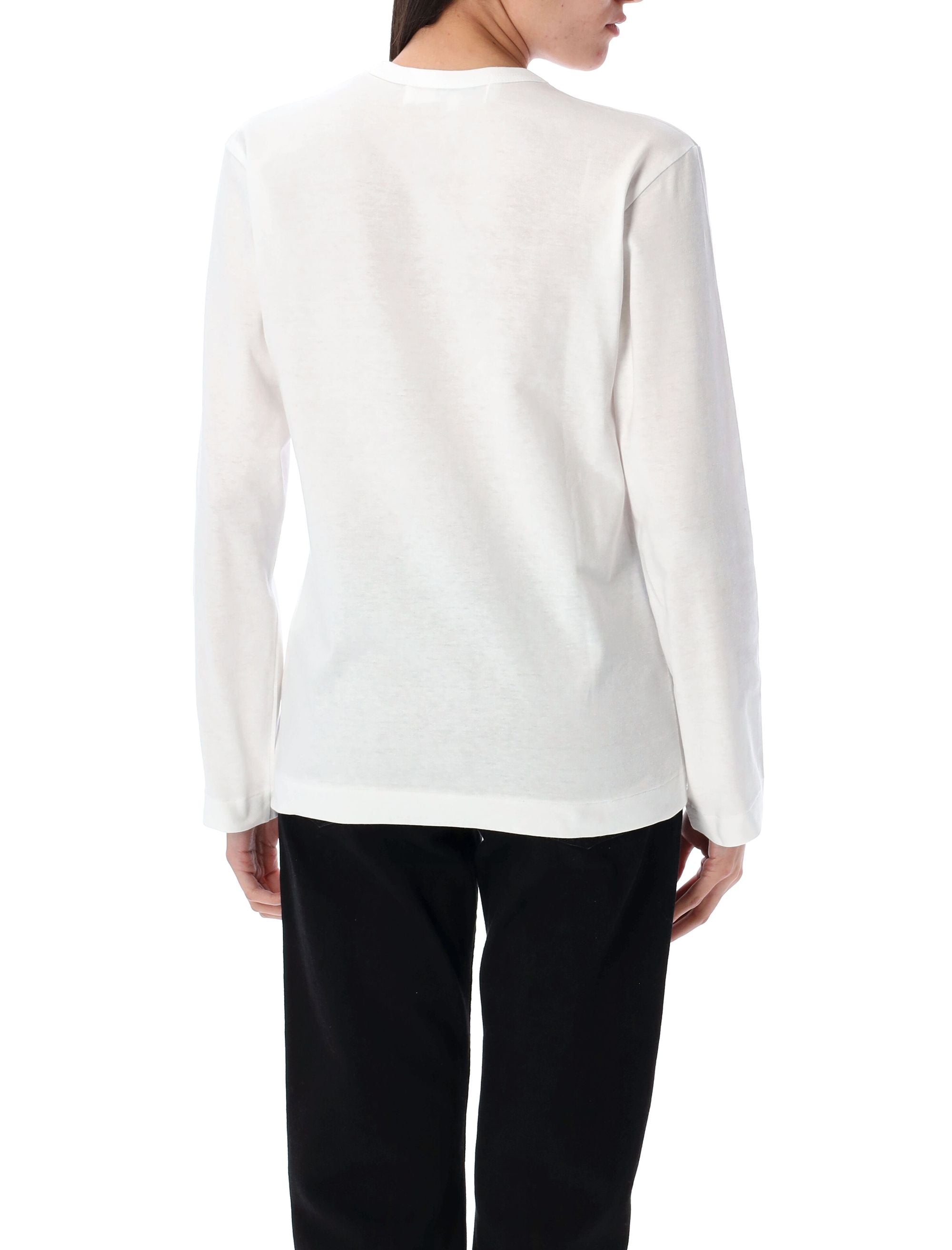 COMME DES GARÇONS PLAY Long Sleeve T-Shirt with Red Heart Patch - S/L