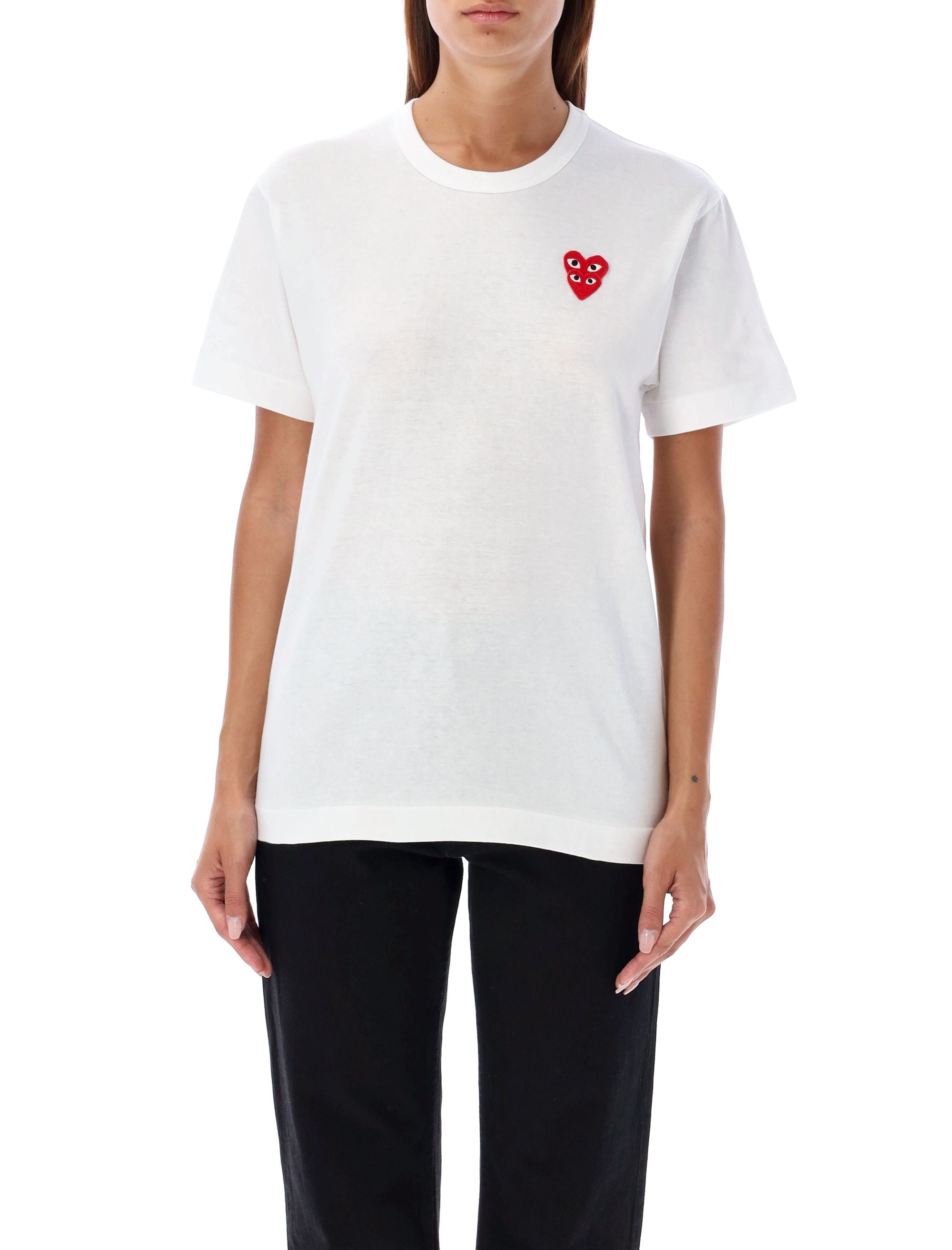 COMME DES GARÇONS PLAY Double Patch Crewneck T-Shirt - FW25