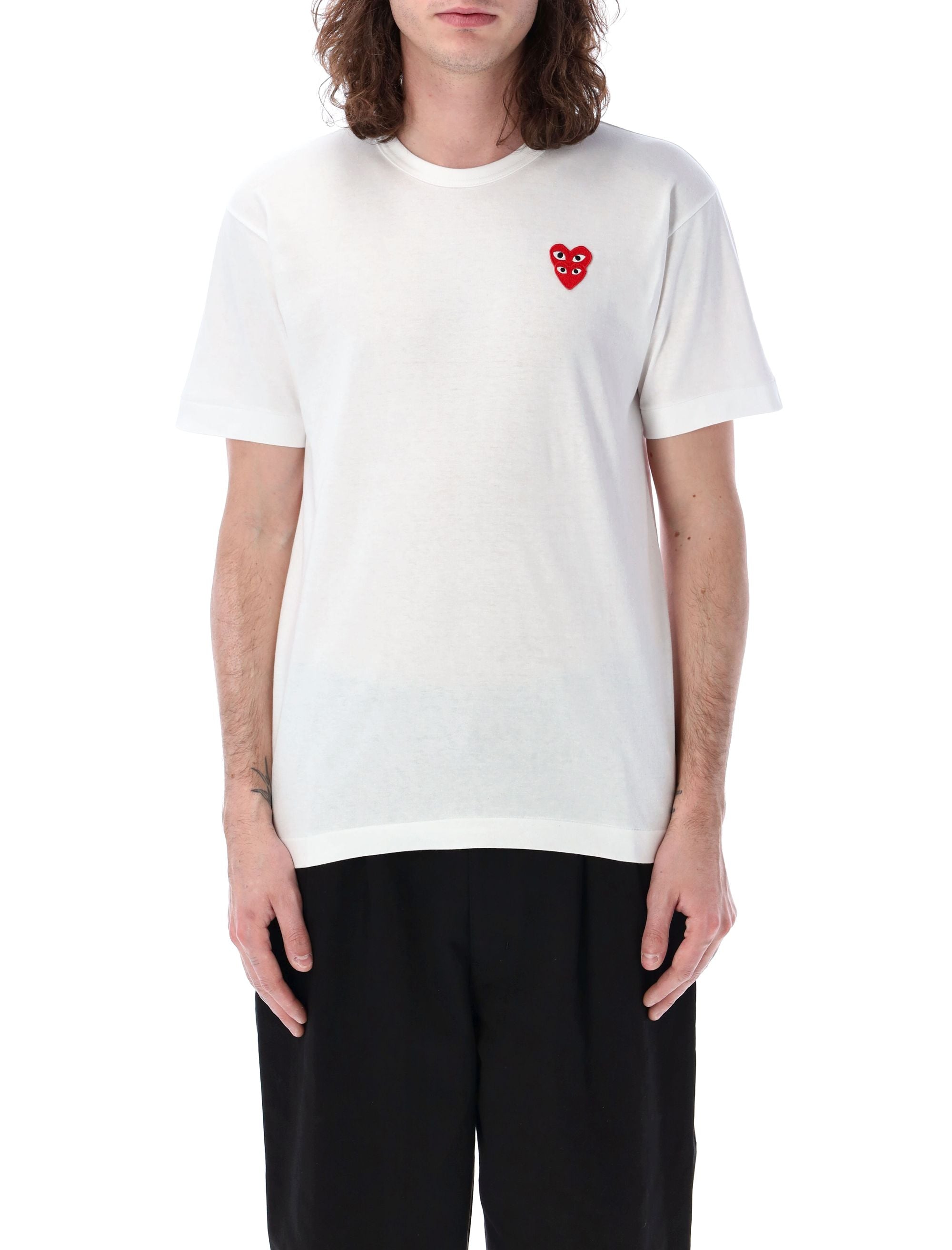 COMME DES GARÇONS PLAY Double Patch Crewneck T-Shirt - FW25