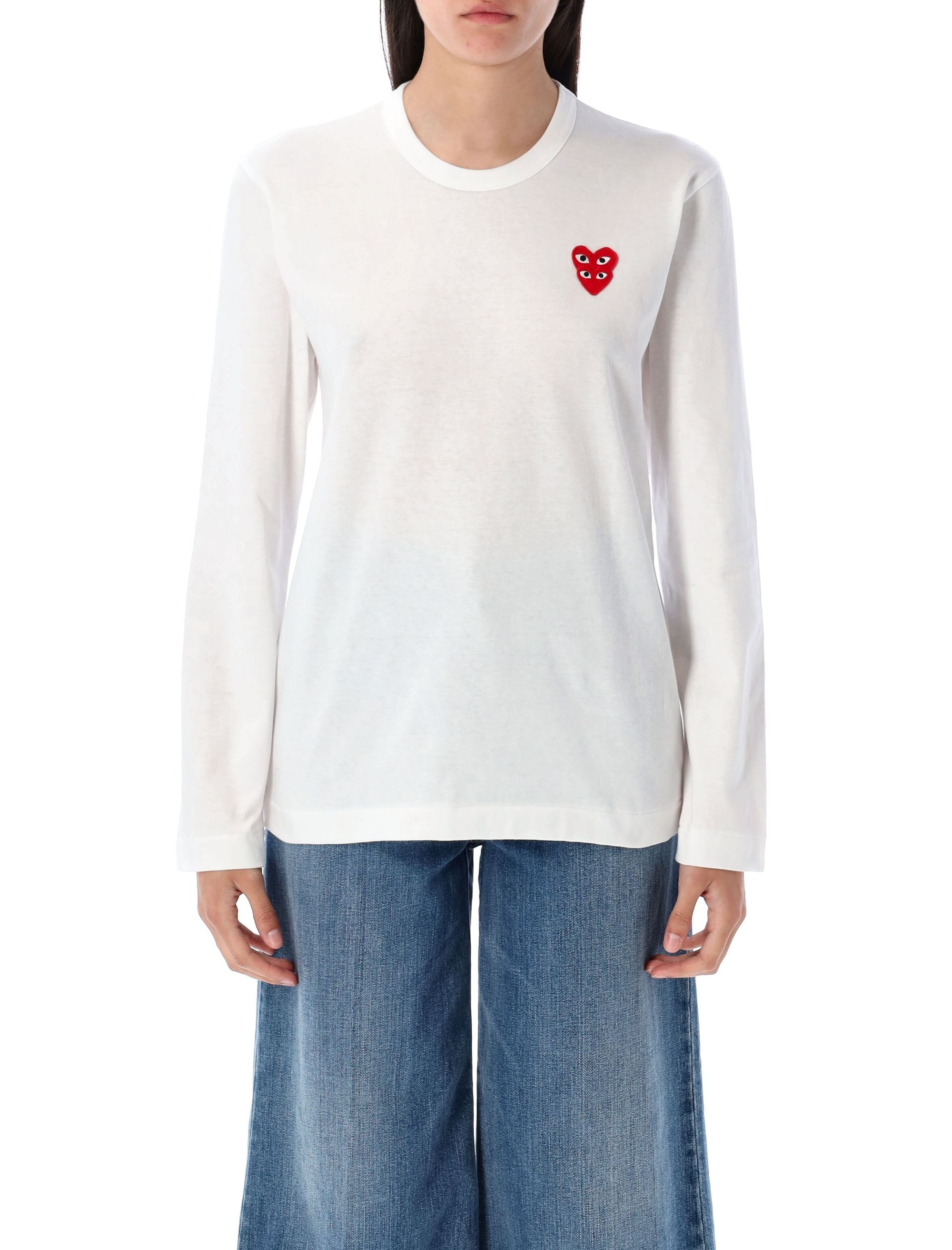 COMME DES GARÇONS PLAY Double Heart Long Sleeve Tee - Men's