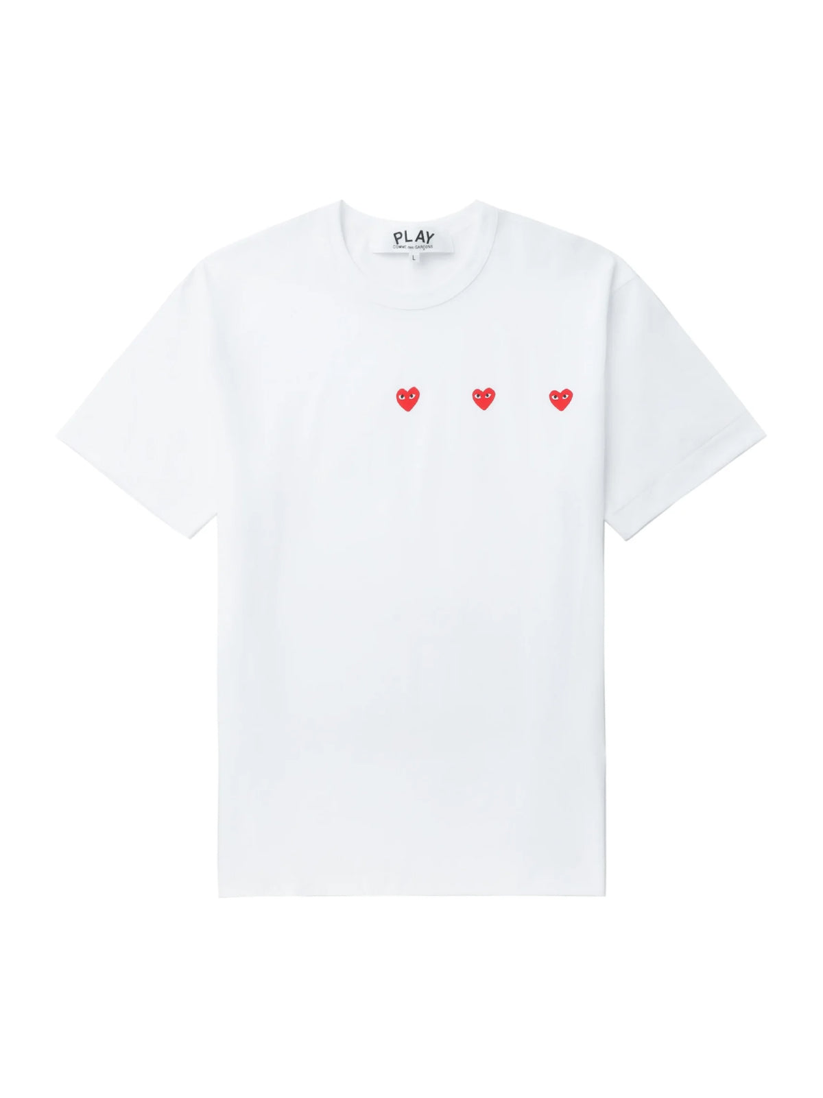 COMME DES GARÇONS PLAY Triple Hearts Logo T-Shirt - Men's Short Sleeve