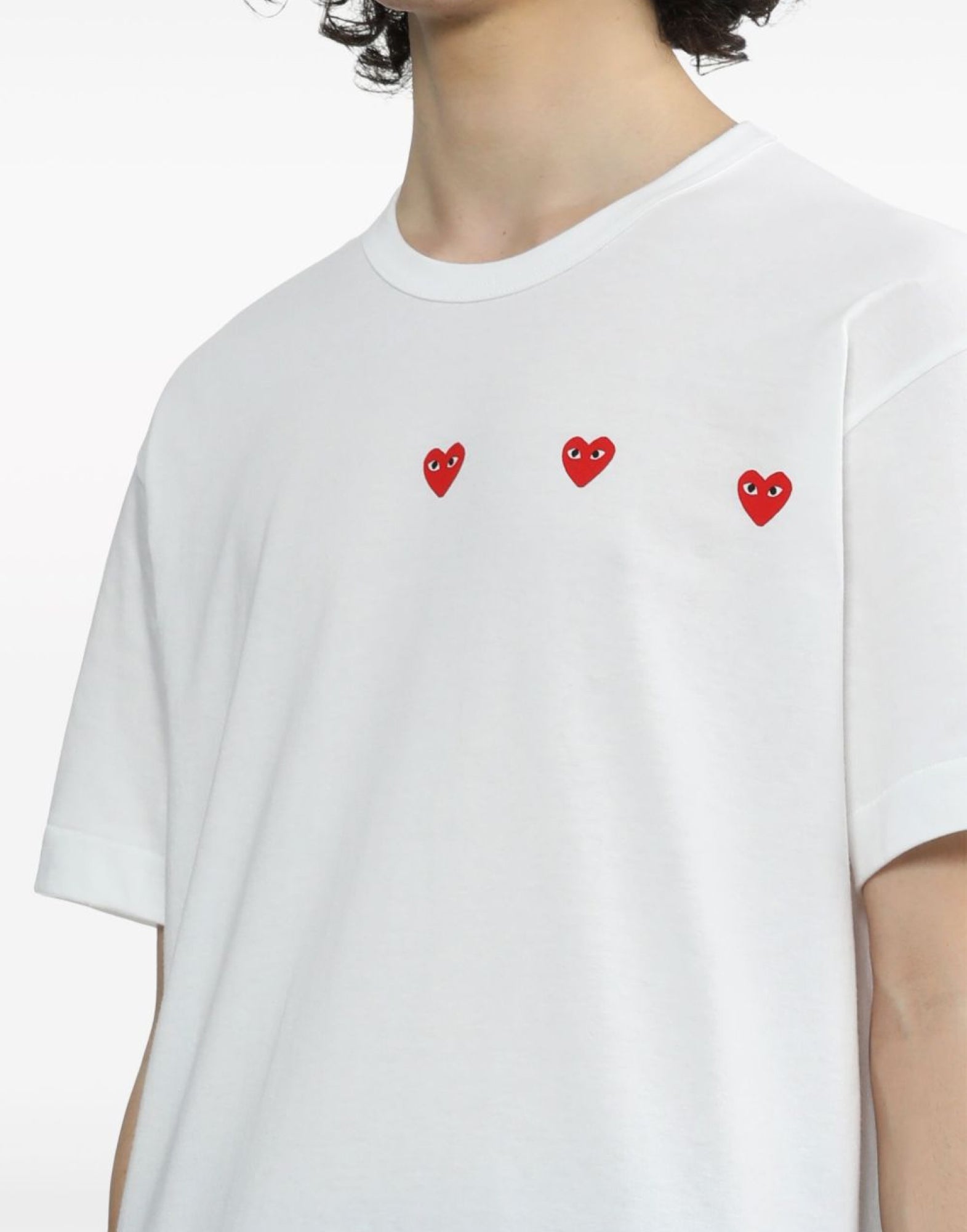 COMME DES GARÇONS PLAY Triple Hearts Logo T-Shirt - Men's Short Sleeve