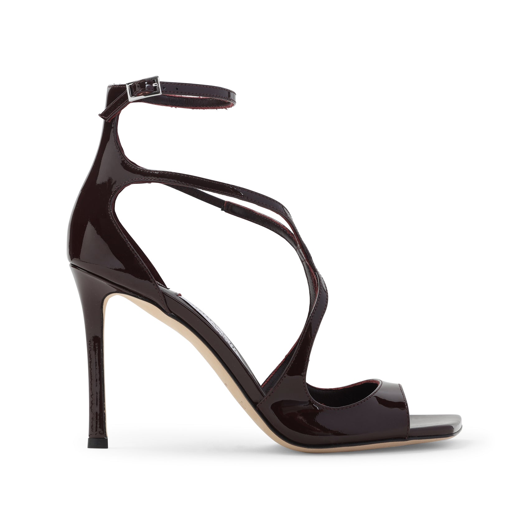 JIMMY CHOO Stylish 95mm Patent Leather Sandals