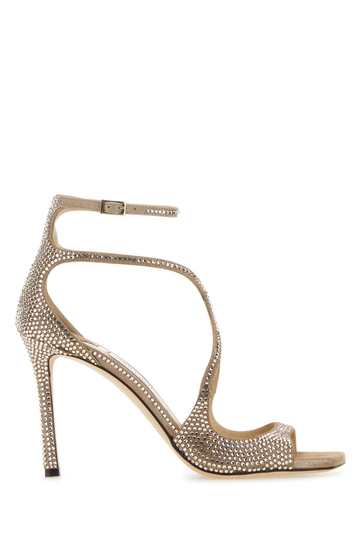 JIMMY CHOO Embellished Suede Azia 95 Sandals for Women