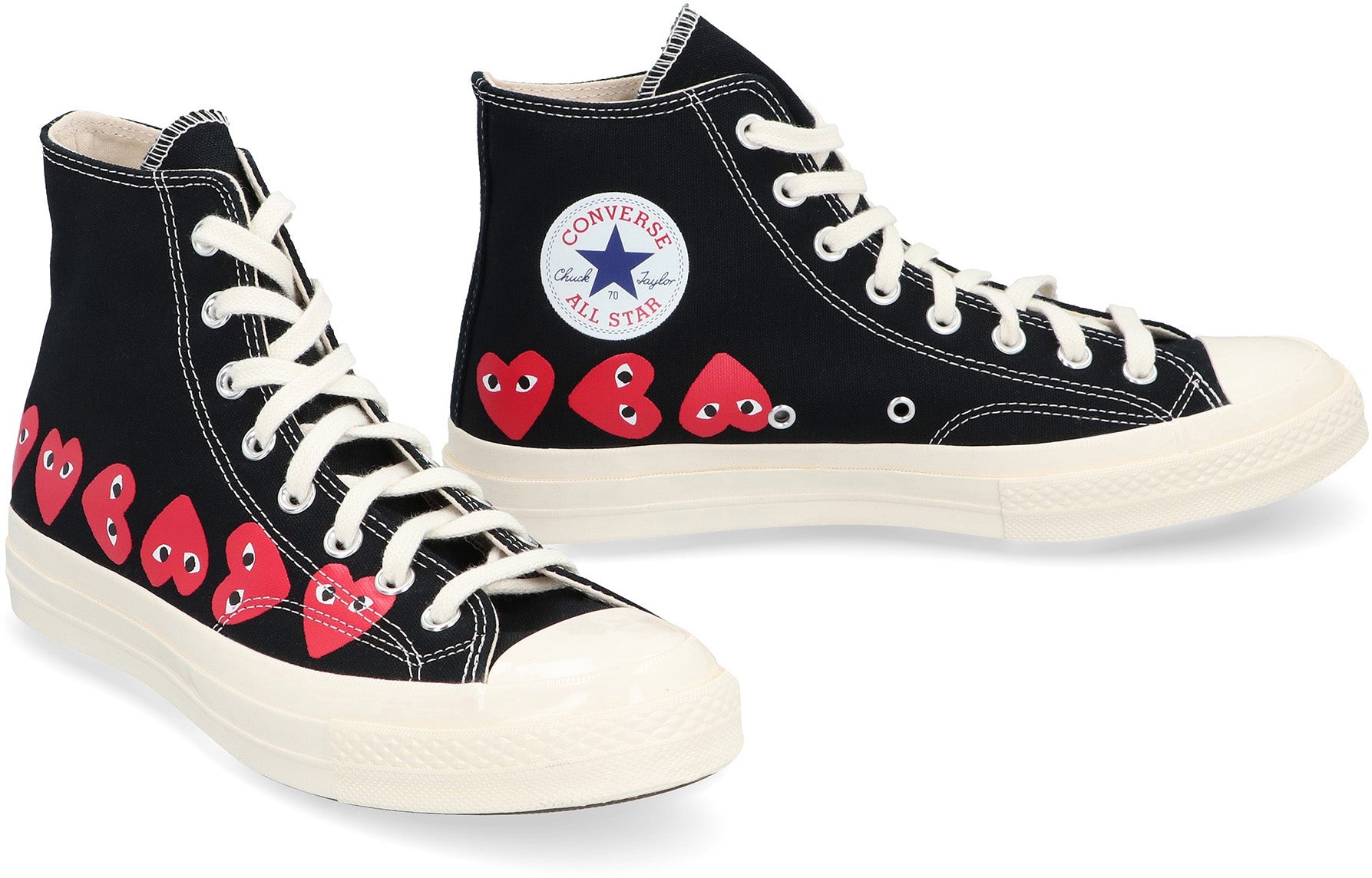 COMME DES GARÇONS CONVERSE Multi Heart Hi Top Sneakers for Men