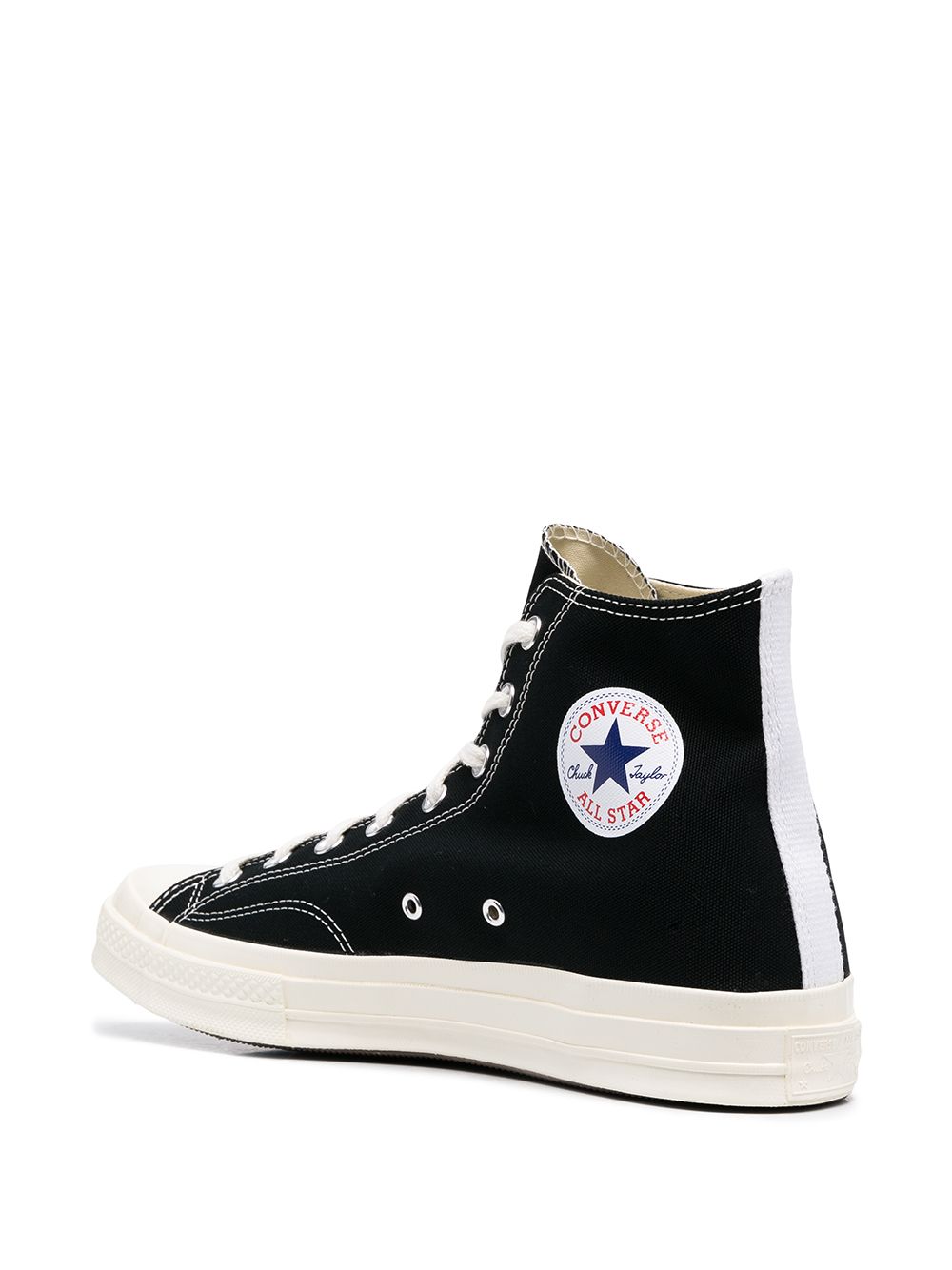 COMME DES GARÇONS PLAY Round Toe High-Top Sneaker with Heart Print
