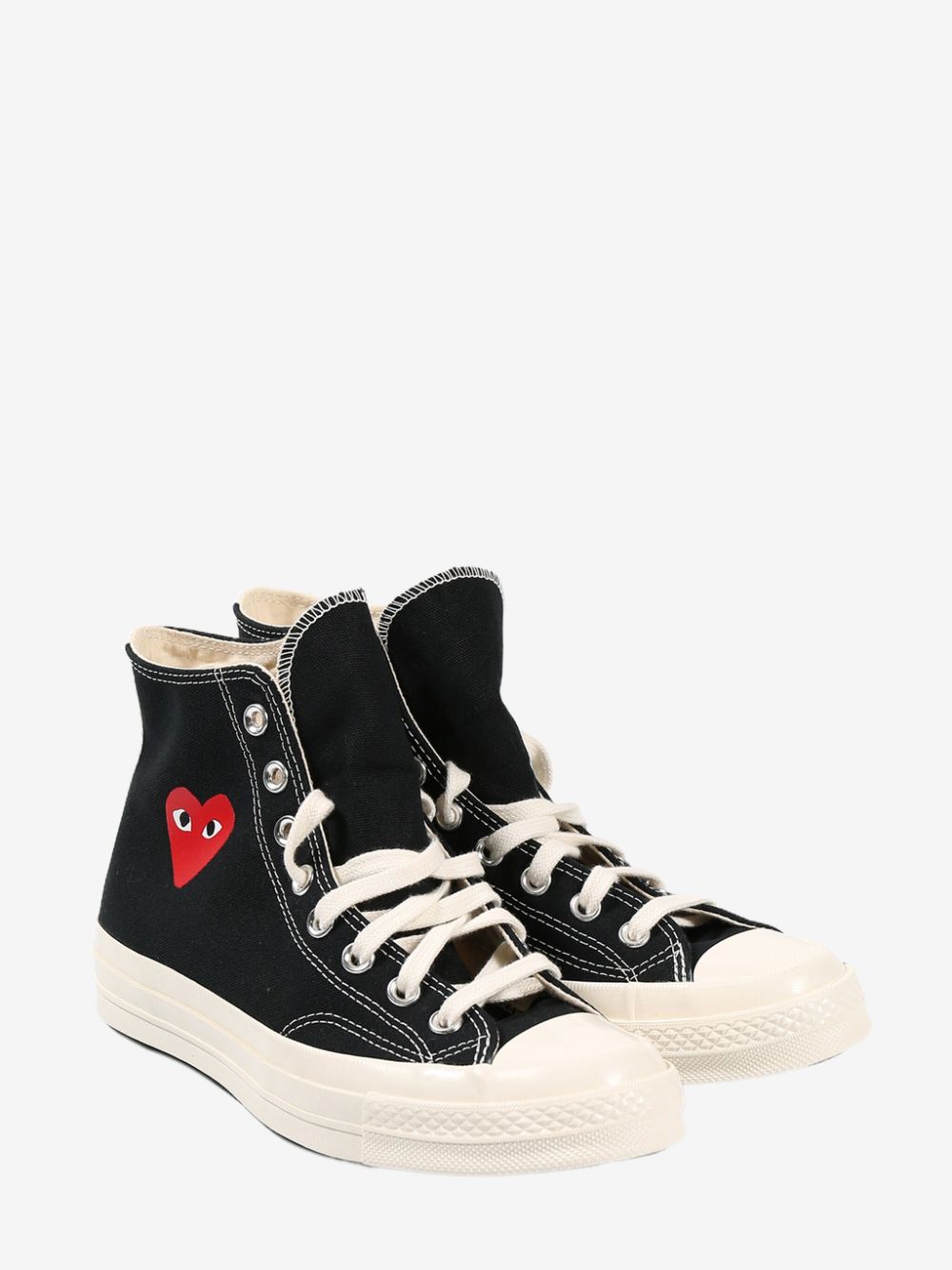 COMME DES GARÇONS PLAY High Top Sneaker with Small Red Heart Design