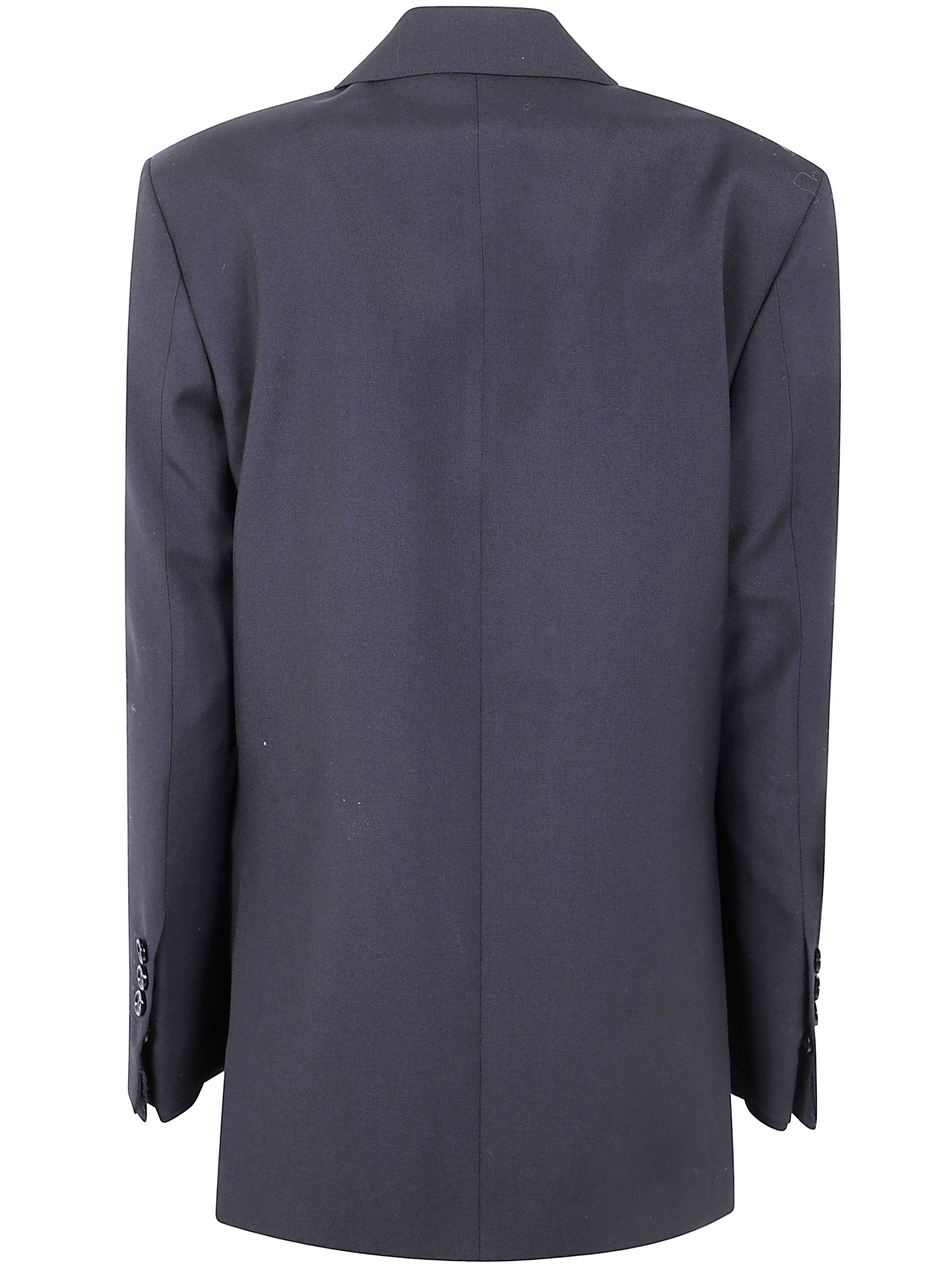 ANN DEMEULEMEESTER Twisted Closure Tailored Jacket with Raw Edge Cotton Detail