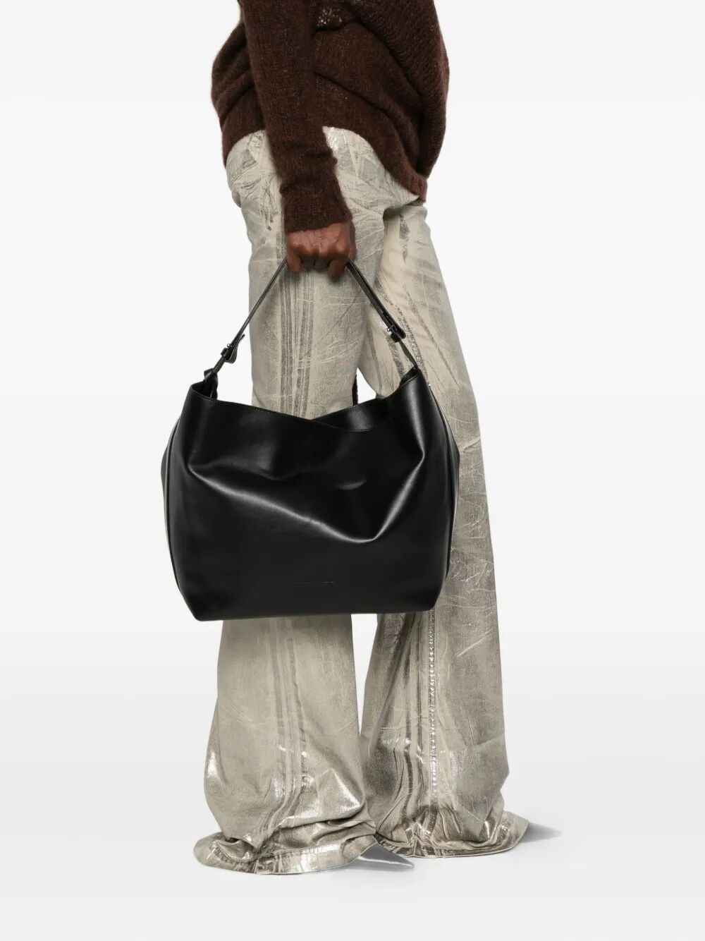 ANN DEMEULEMEESTER Soft Semi-Gloss 100% Leather Handbag