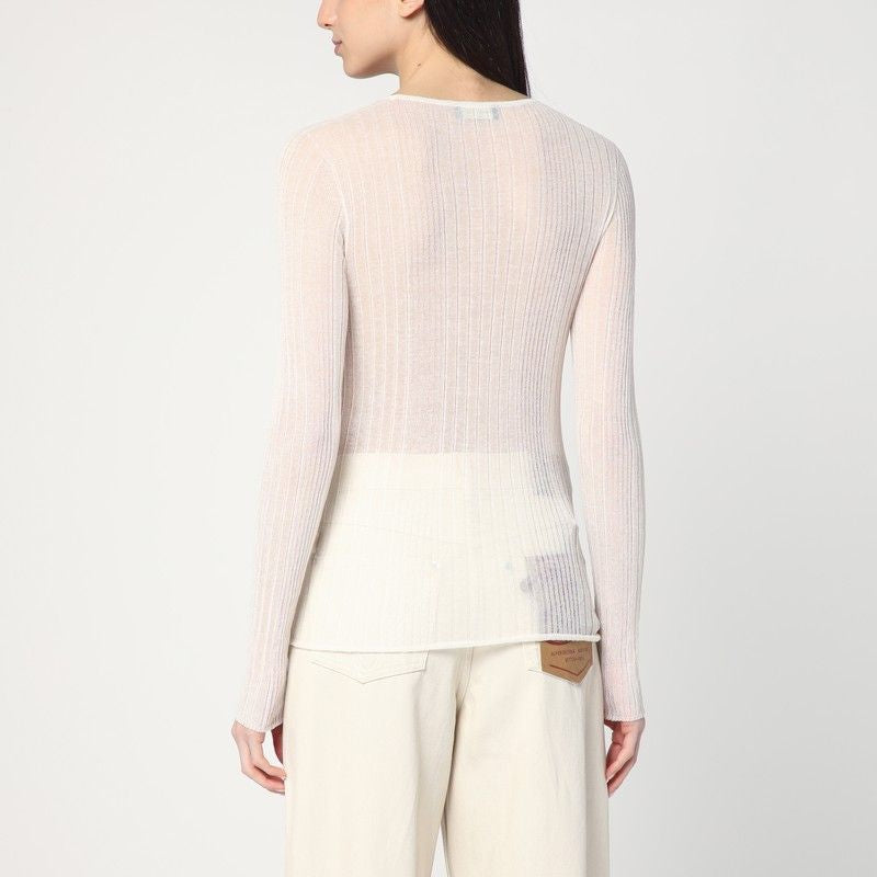 ROBERTO COLLINA Semi-Transparent Round-Neck Sweater for Women